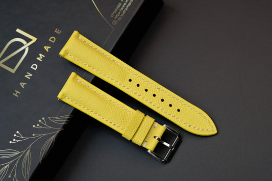 Yellow Epsom Leather Watch Strap