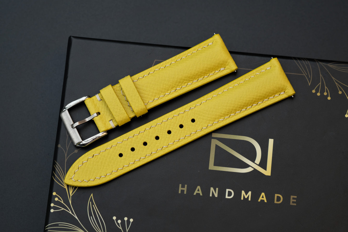 Yellow Epsom Leather Watch Strap