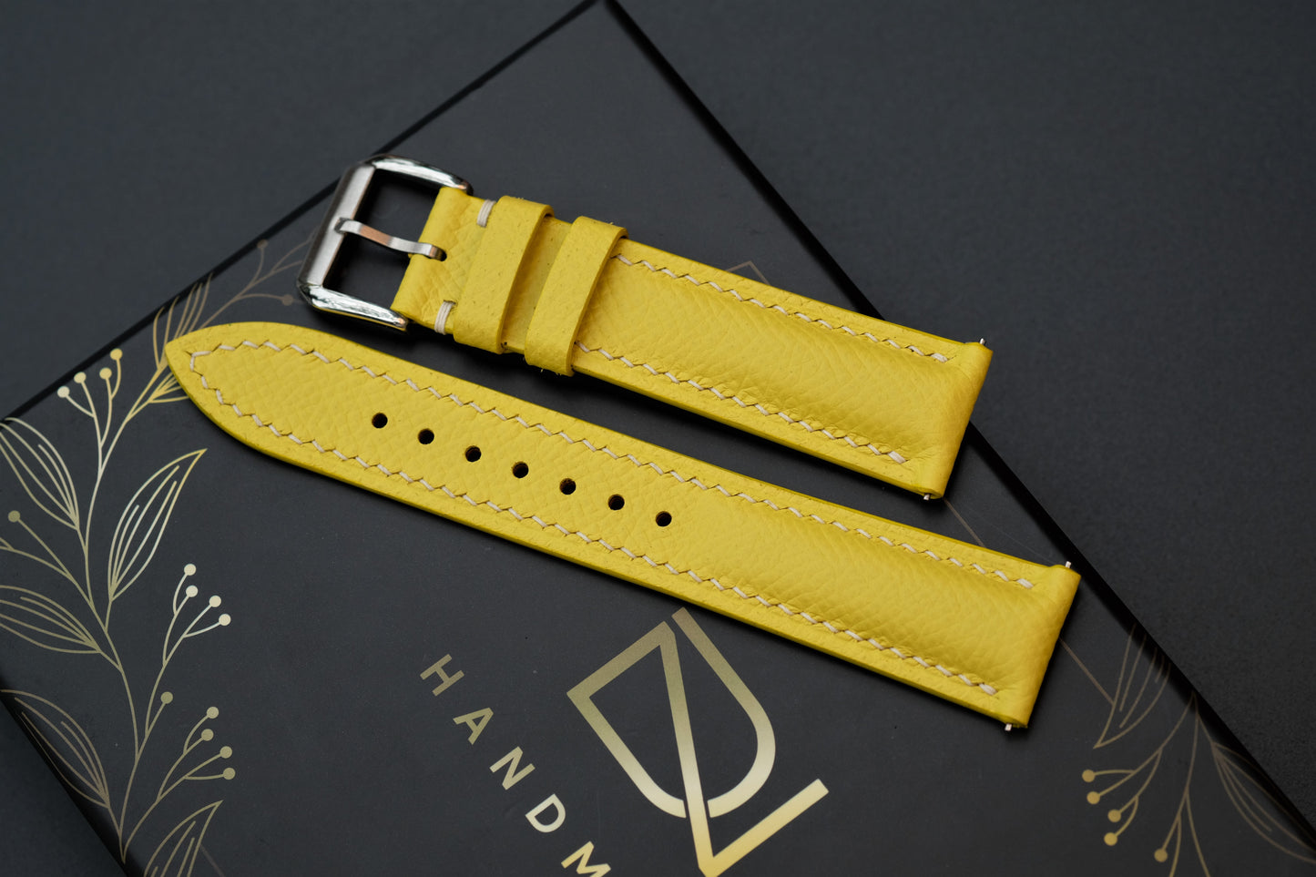 Yellow Epsom Leather Watch Strap