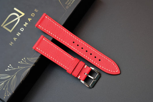 Red Epsom Leather Watch Strap