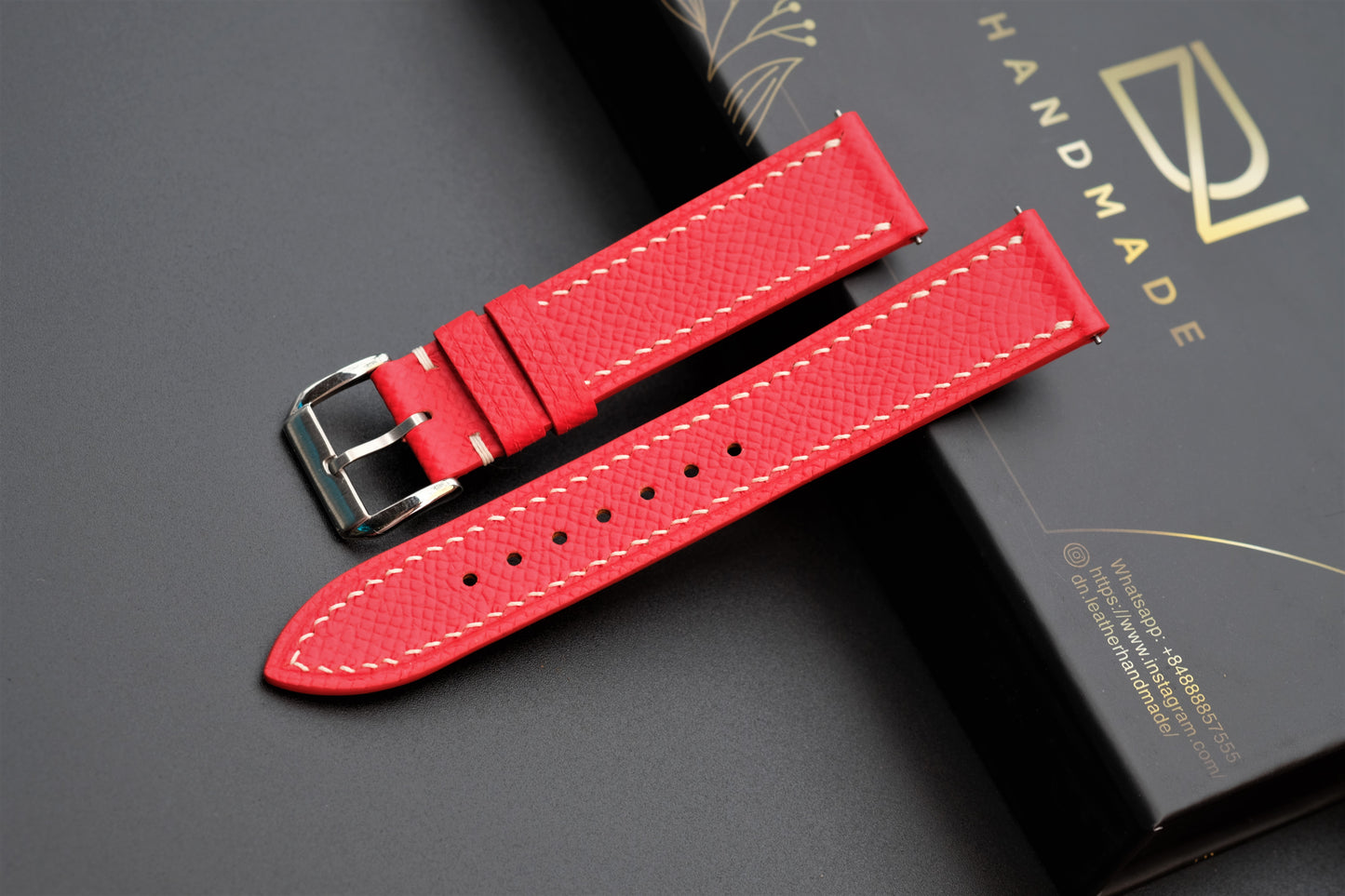 Red Epsom Leather Watch Strap