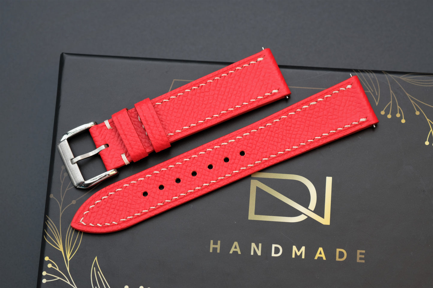 Red Epsom Leather Watch Strap