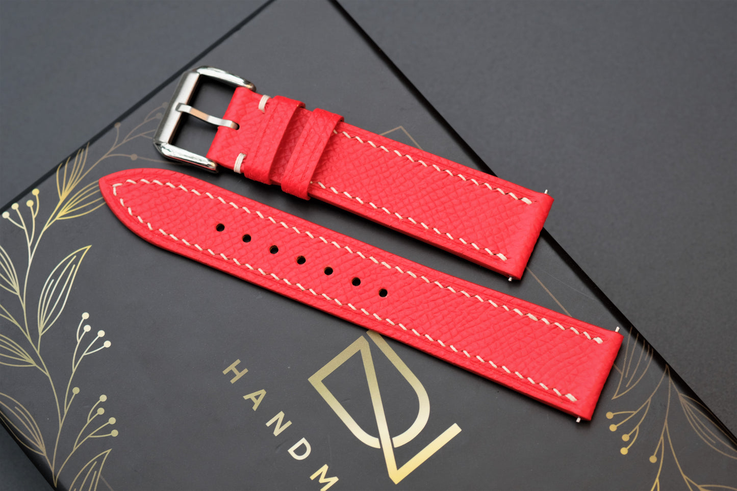 Red Epsom Leather Watch Strap