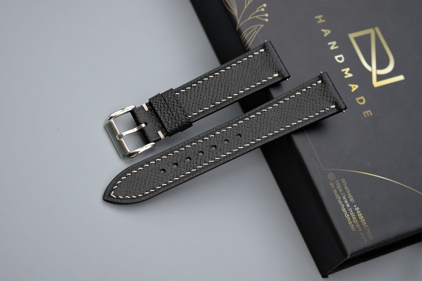 Black Epsom Leather Watch Strap