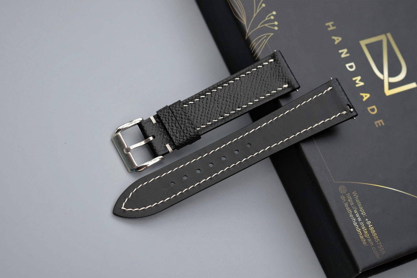 Black Epsom Leather Watch Strap