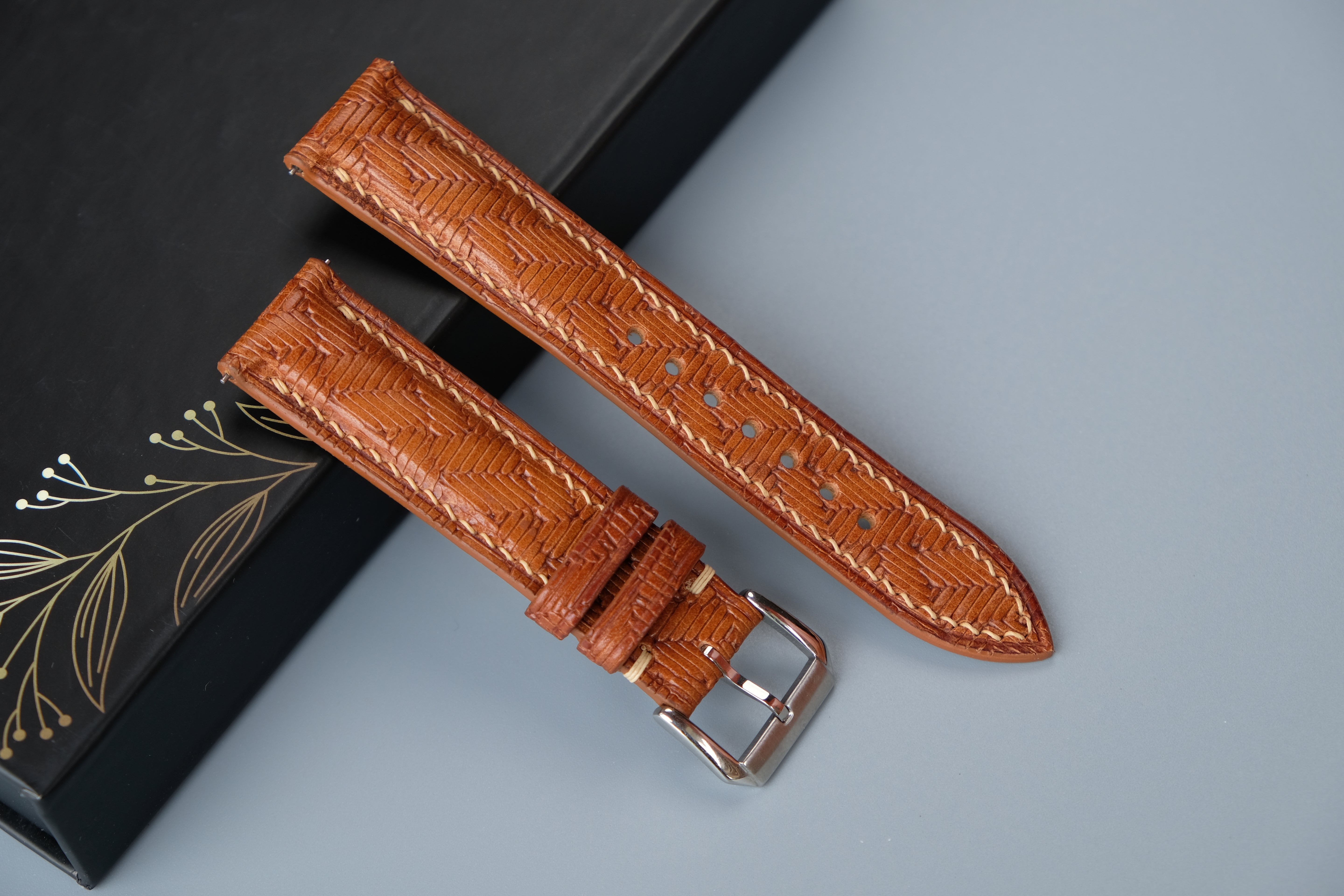Light Brown Calf Leather Watch Strap – Custom Sizes 10mm to 26mm
