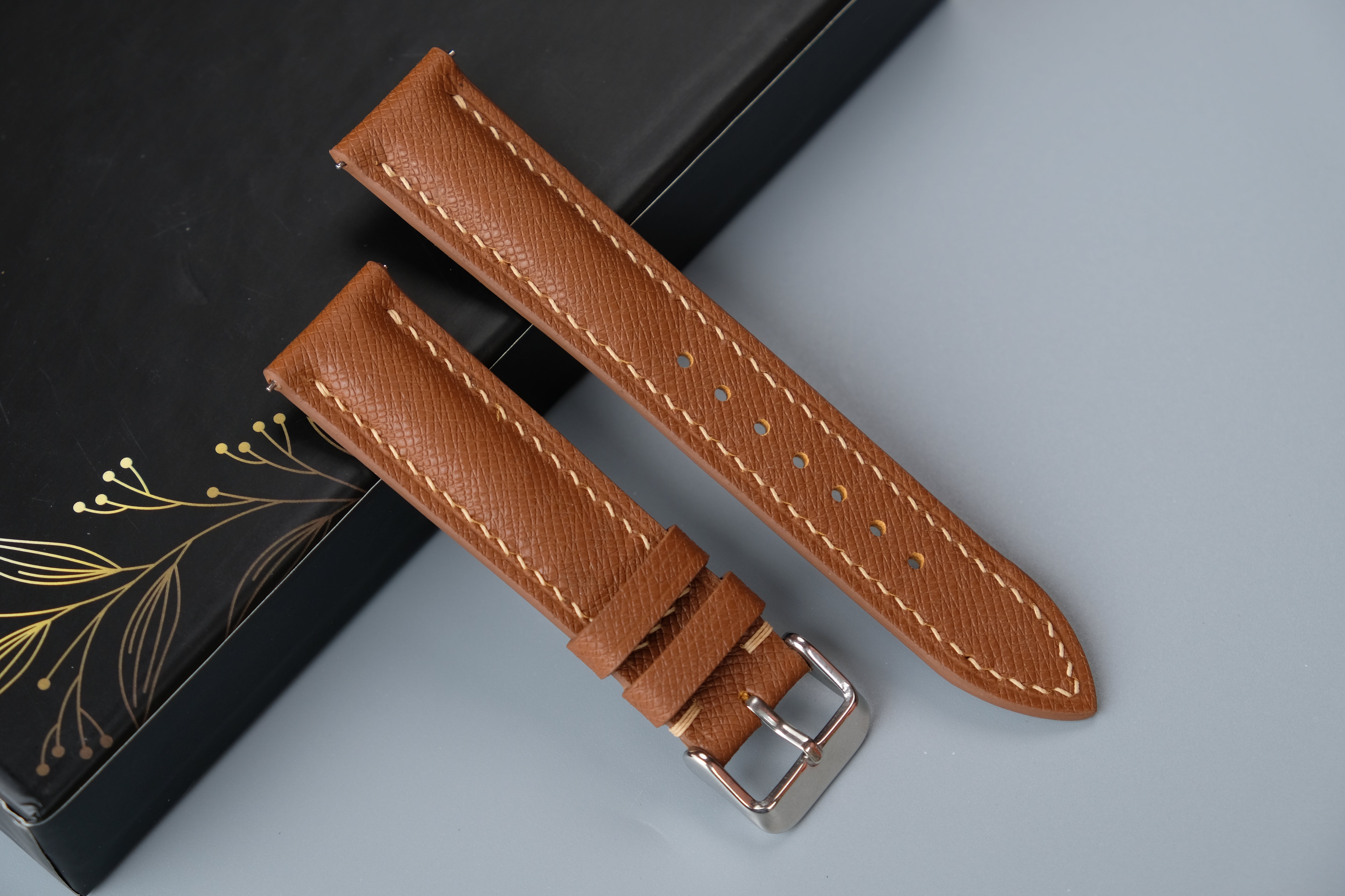 Gold Calf Taiga Leather Watch Strap – Custom Sizes 10mm to 26mm