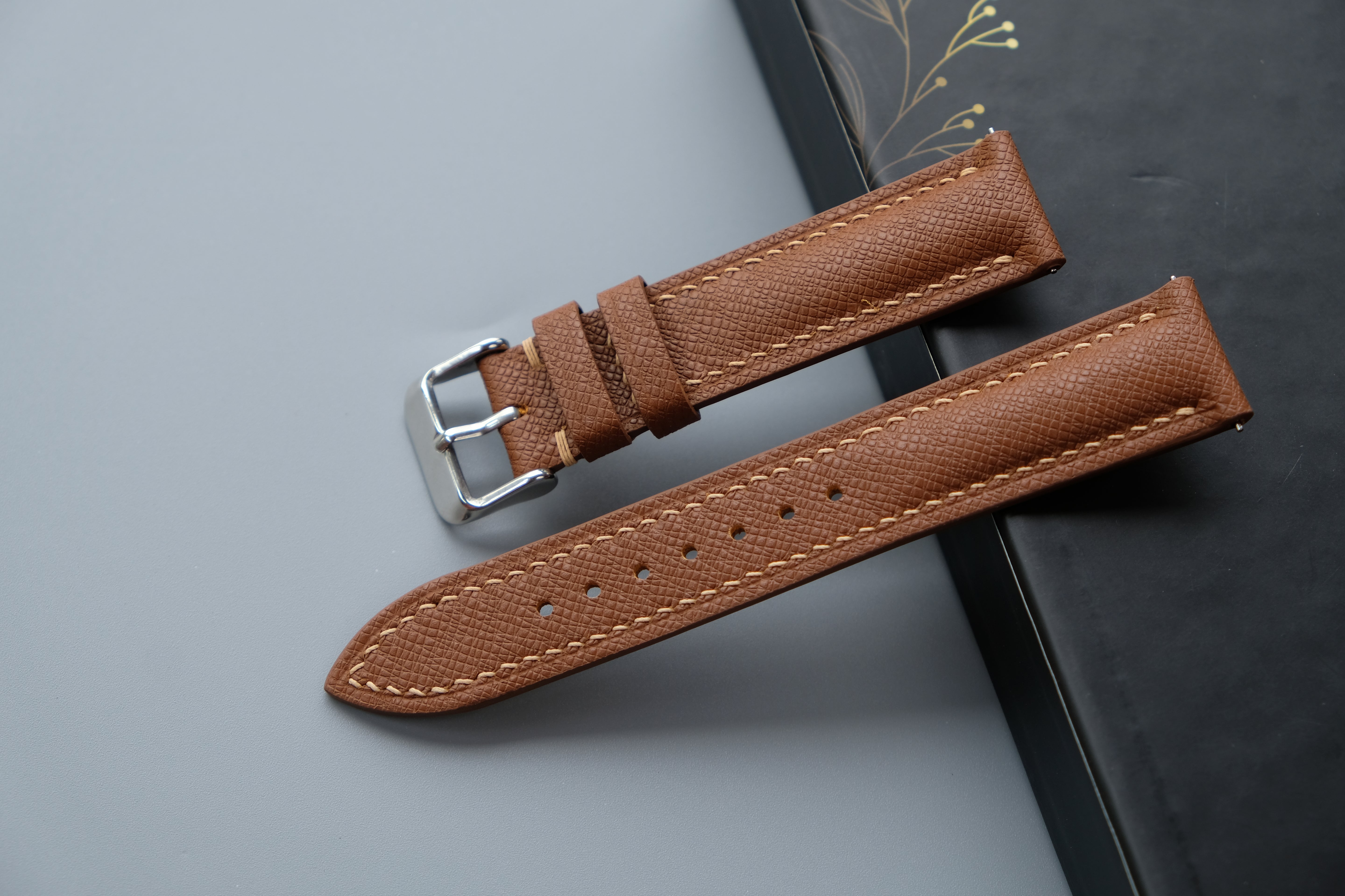 Gold Calf Taiga Leather Watch Strap – Custom Sizes 10mm to 26mm