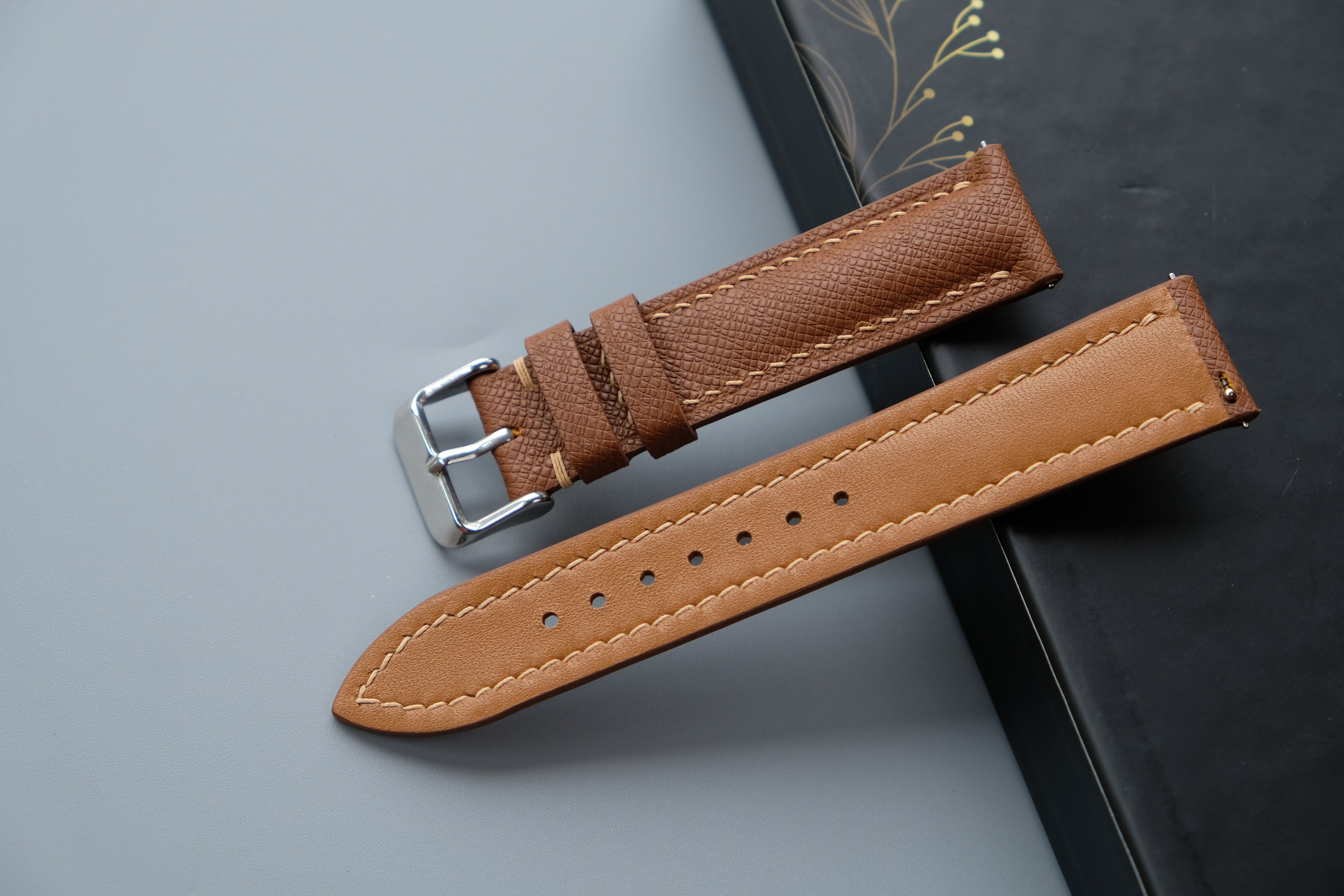 Gold Calf Taiga Leather Watch Strap – Custom Sizes 10mm to 26mm