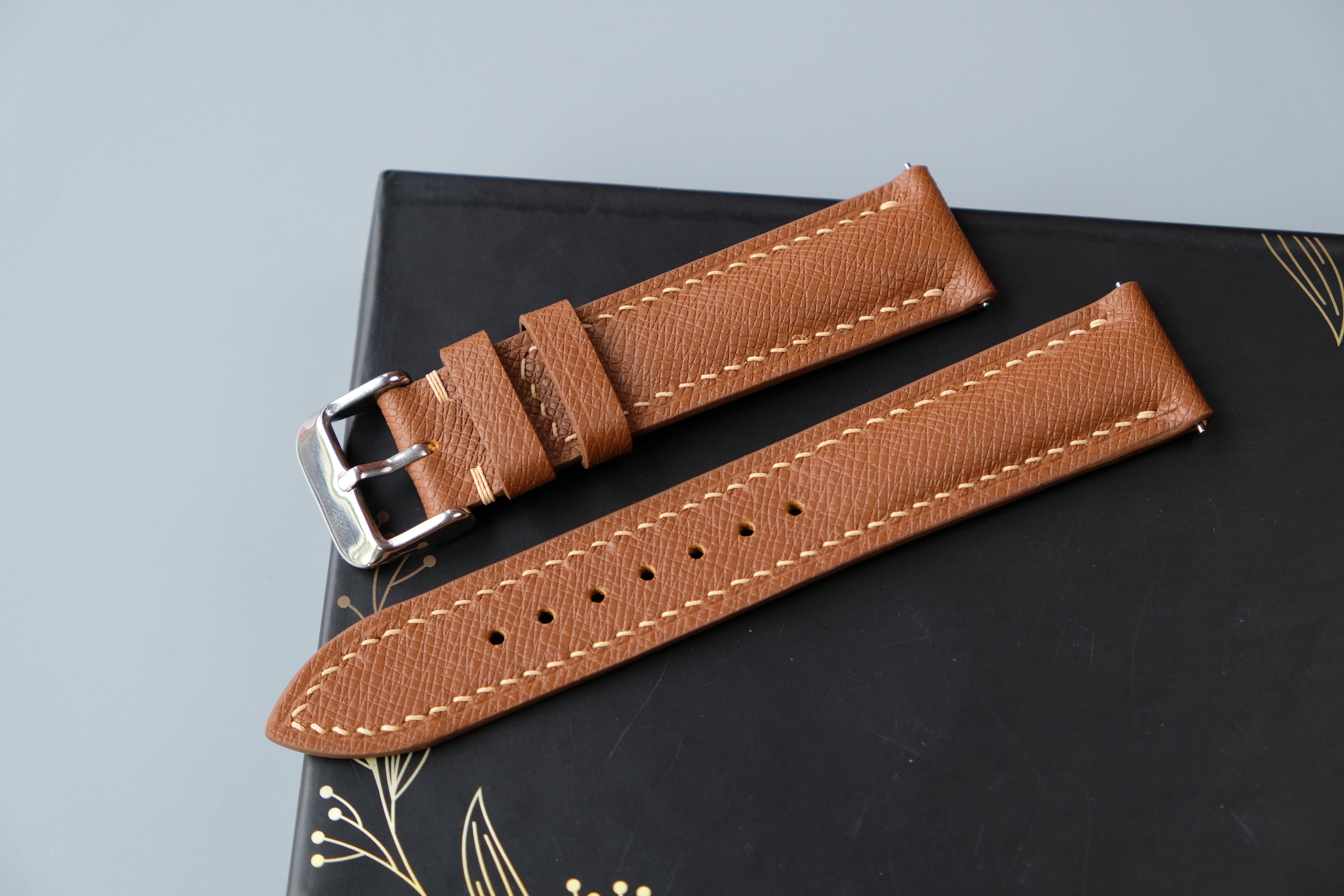 Gold Calf Taiga Leather Watch Strap – Custom Sizes 10mm to 26mm