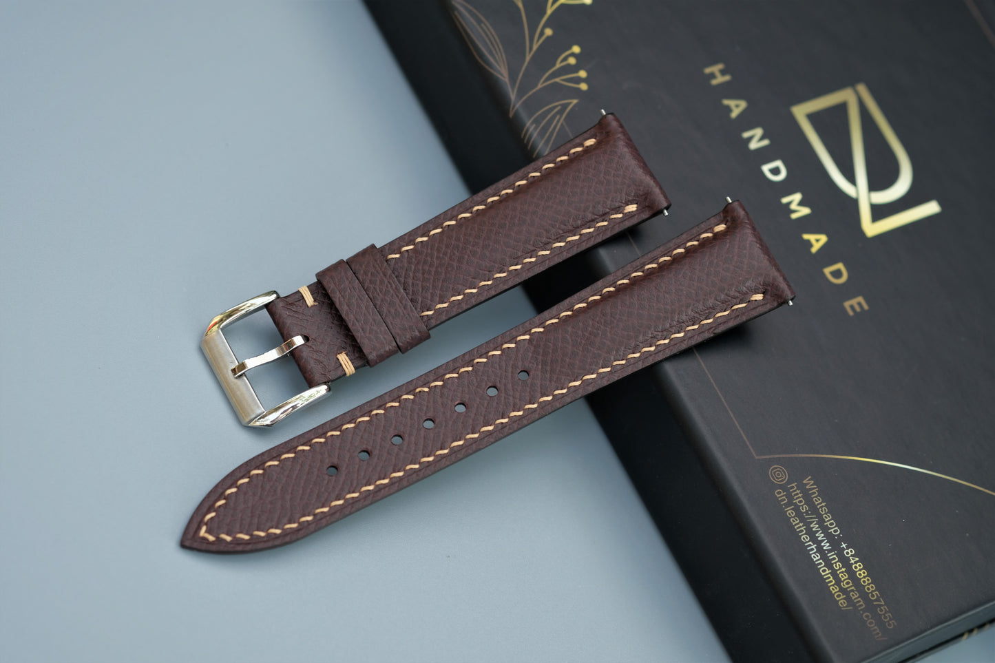 Reddish Brown Epsom Leather Watch Strap