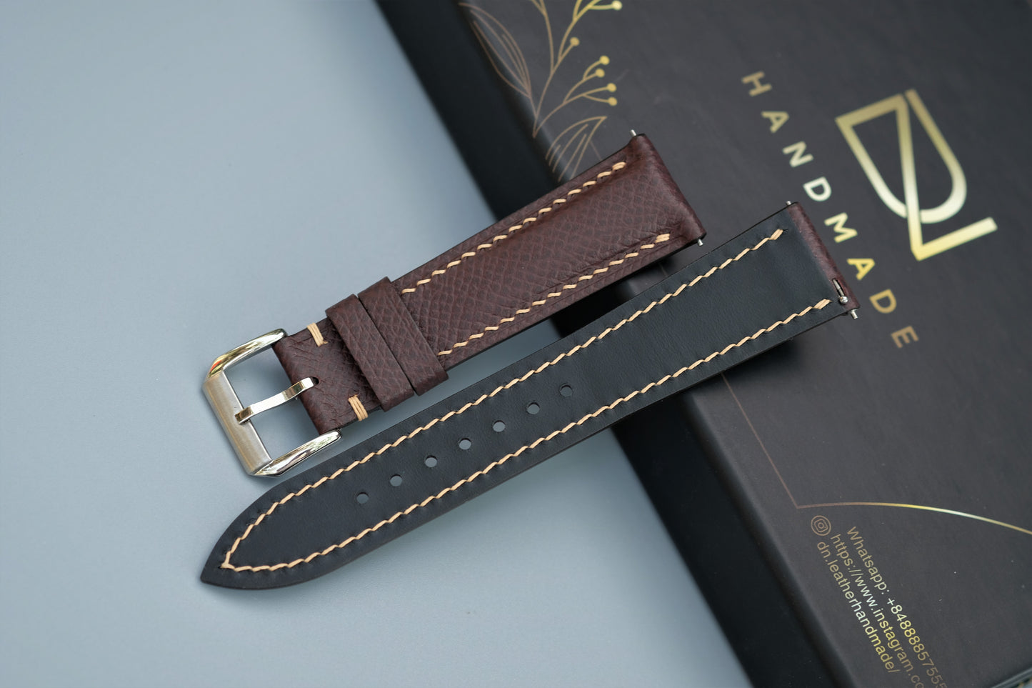 Reddish Brown Epsom Leather Watch Strap