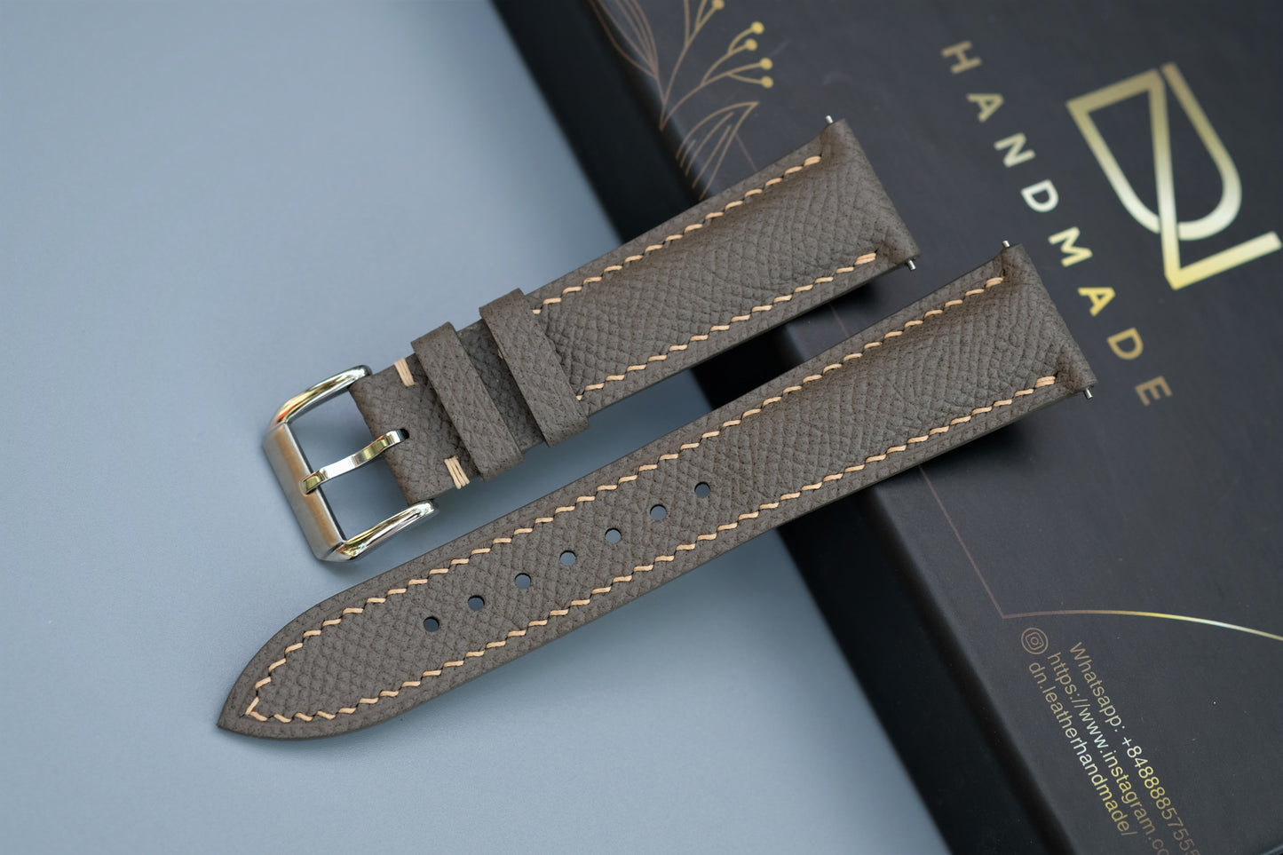 Dark Gray Epsom Leather Watch Strap