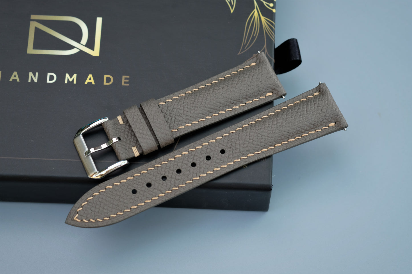 Dark Gray Epsom Leather Watch Strap