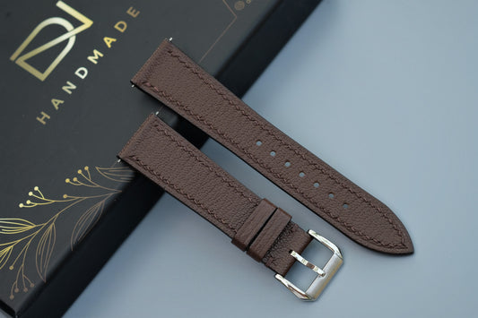 Chocolate Alran Chevre Leather Watch Strap