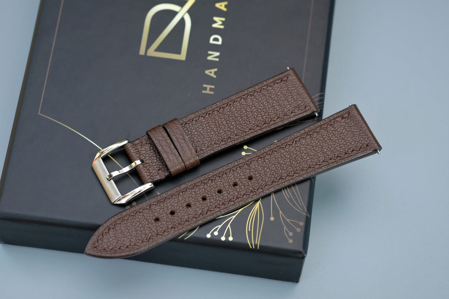 Chocolate Alran Chevre Leather Watch Strap