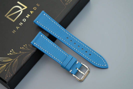 Light Blue Alran Chevre Leather Watch Strap