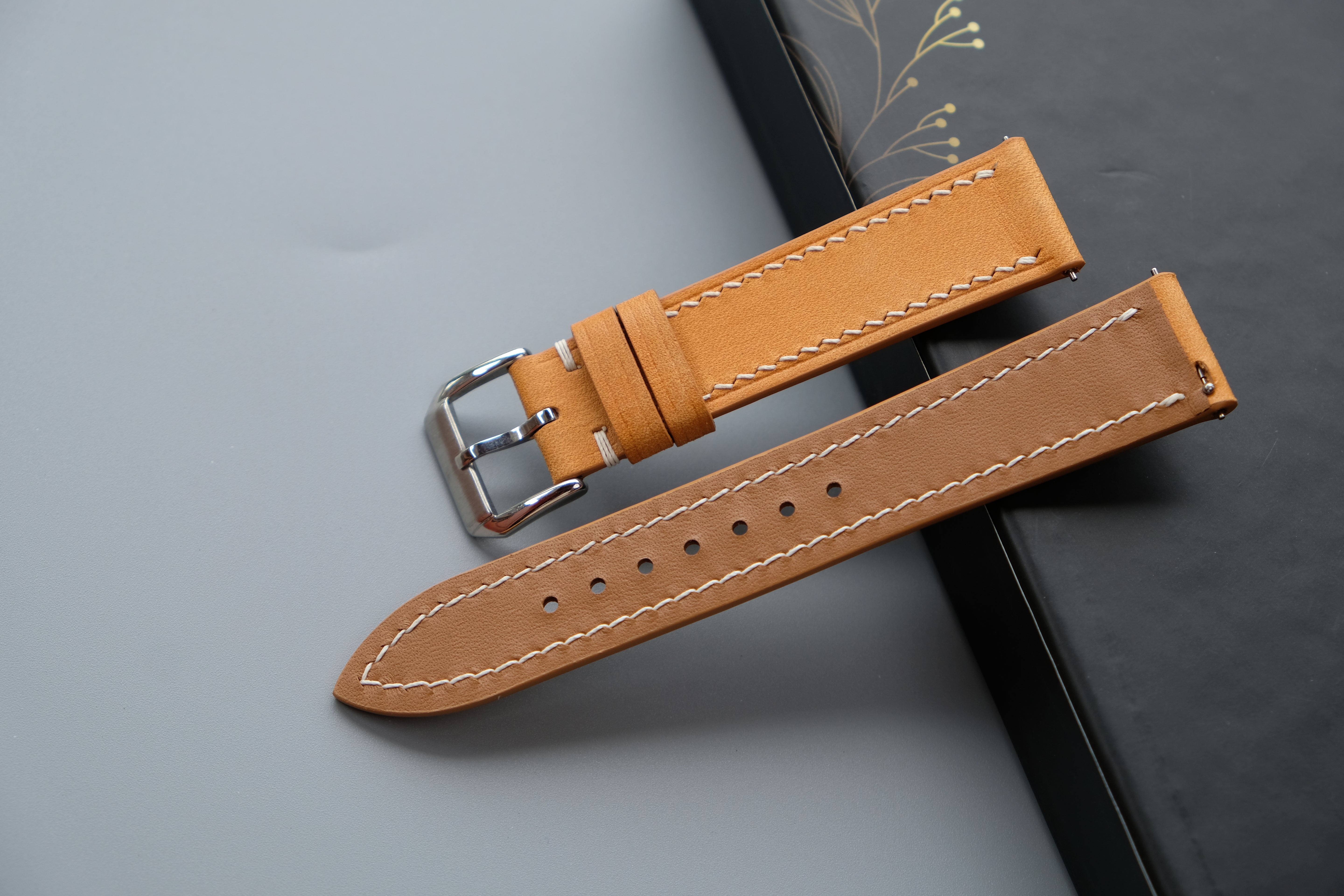 Yellow Maya Leather Watch Strap – Custom Sizes 10mm to 26mm