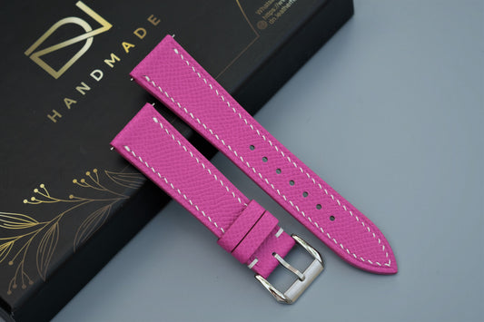 Pink Epsom Leather Watch Strap