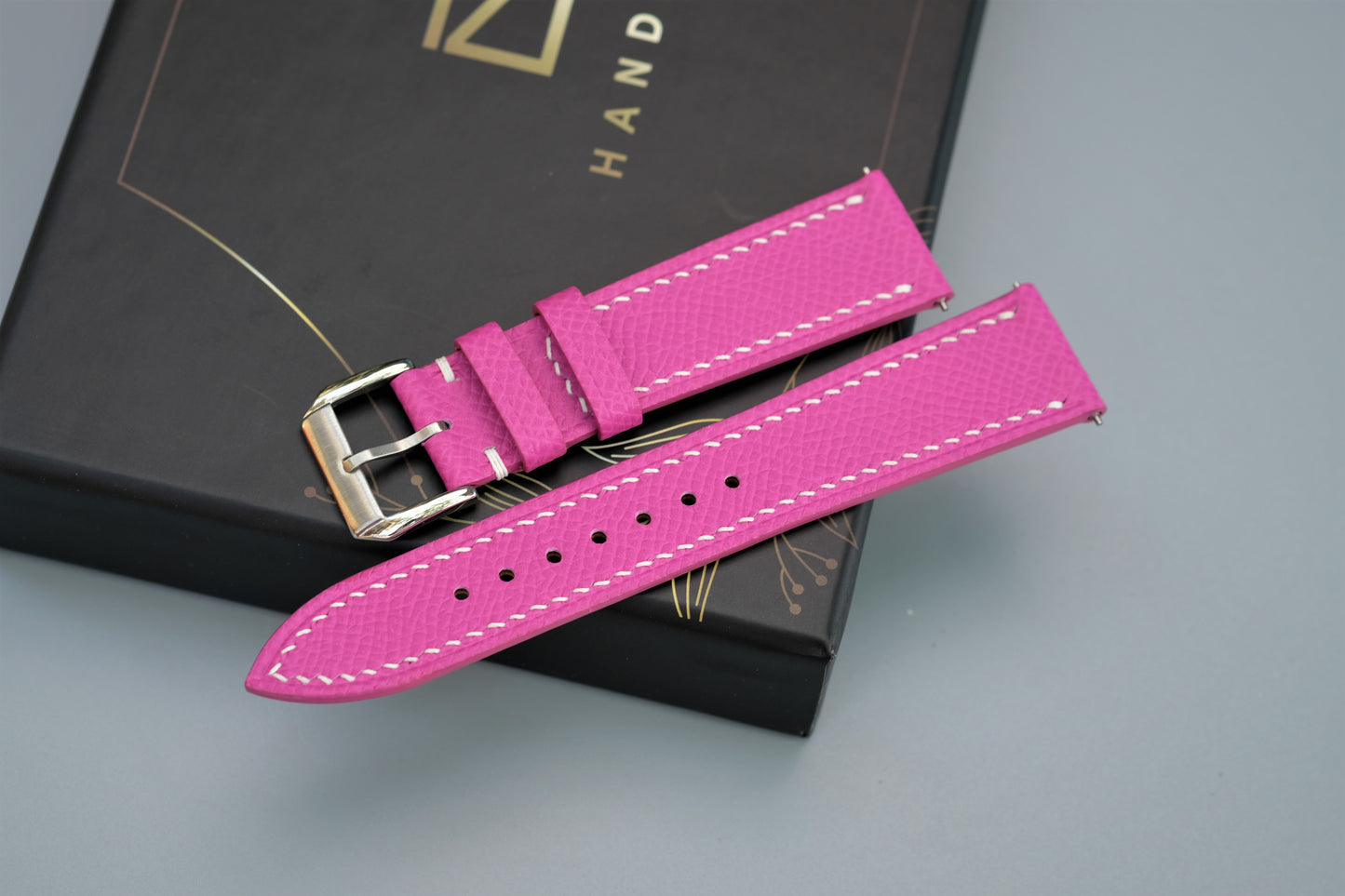 Pink Epsom Leather Watch Strap