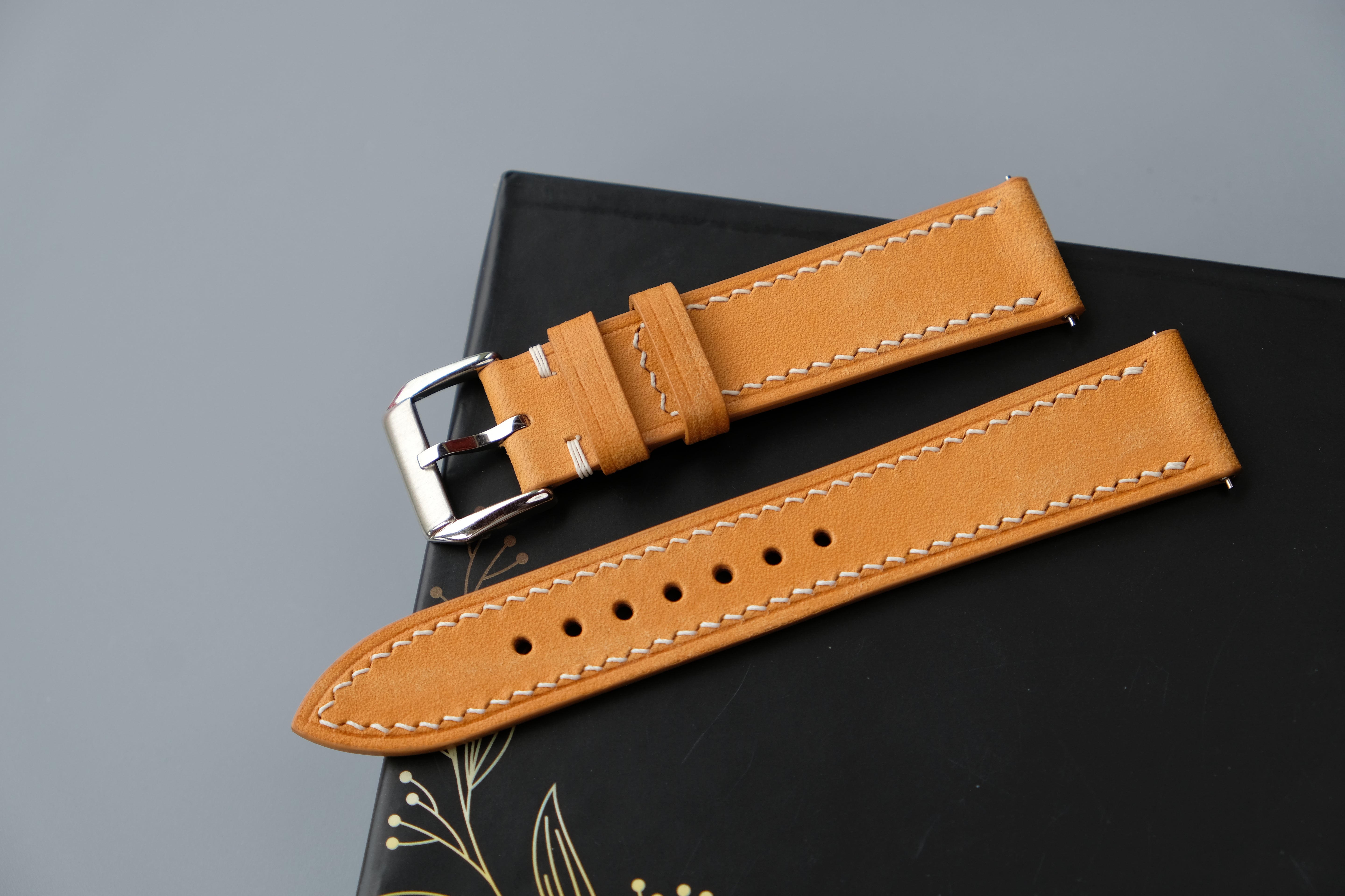Yellow Maya Leather Watch Strap – Custom Sizes 10mm to 26mm