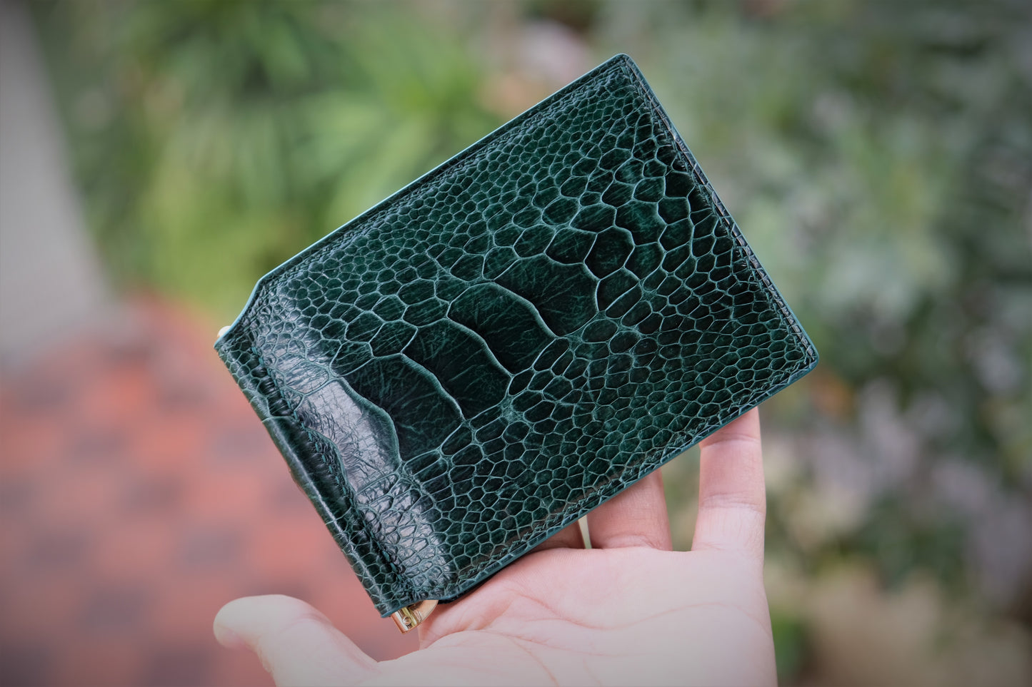 The Money Clip Is Handmade 100% from high quality ostrich foot skin