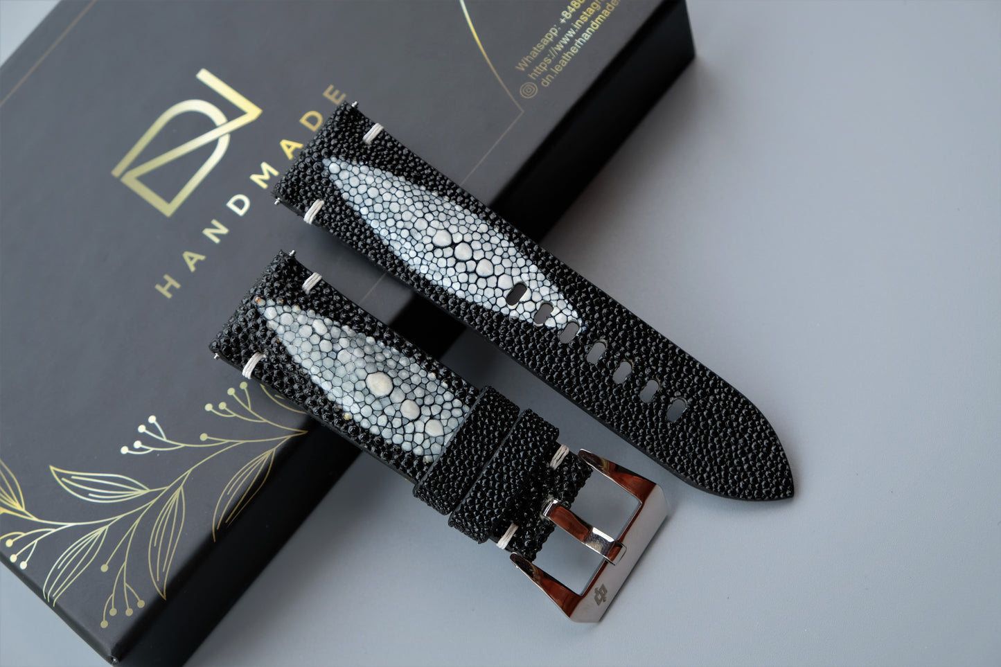 Black Stingray Leather Watch Strap For PANERAI