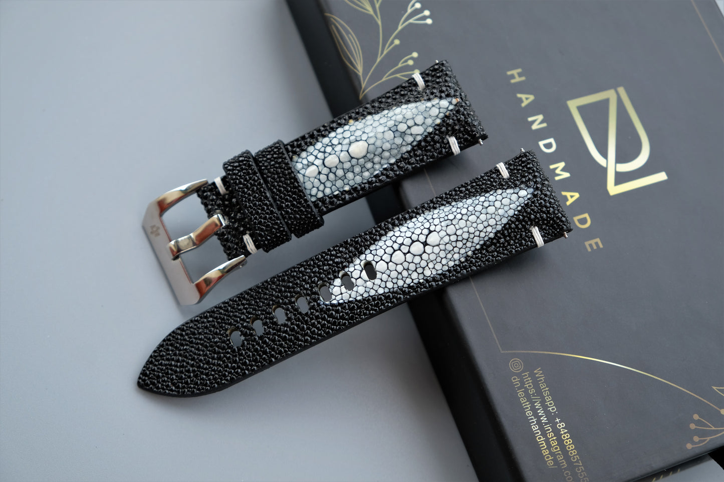 Black Stingray Leather Watch Strap For PANERAI