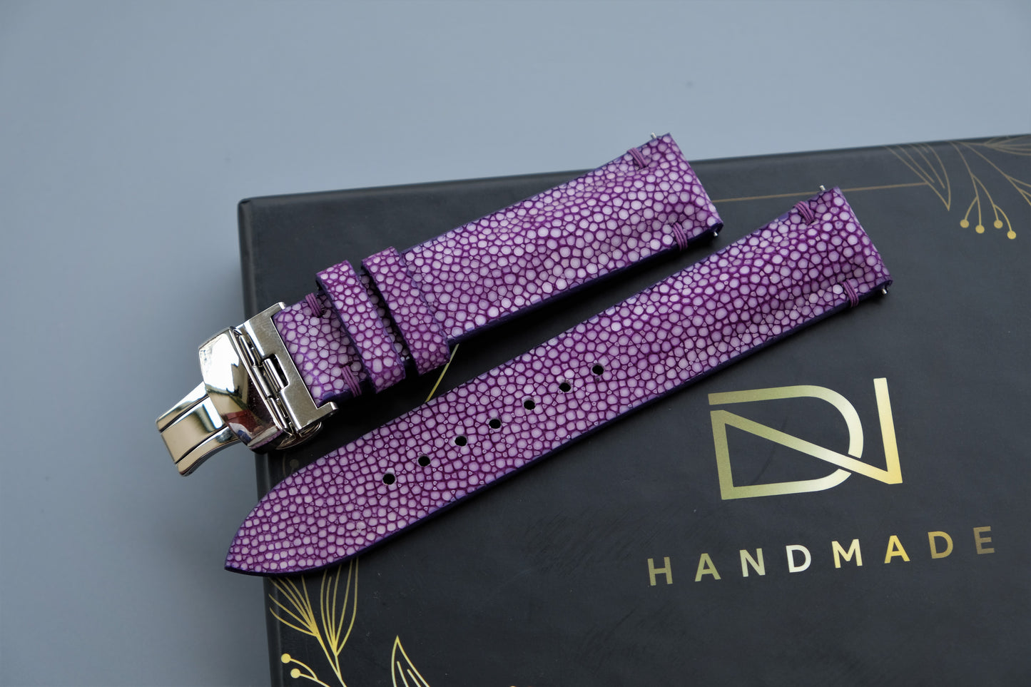 Purple Stingray Leather Watch Strap