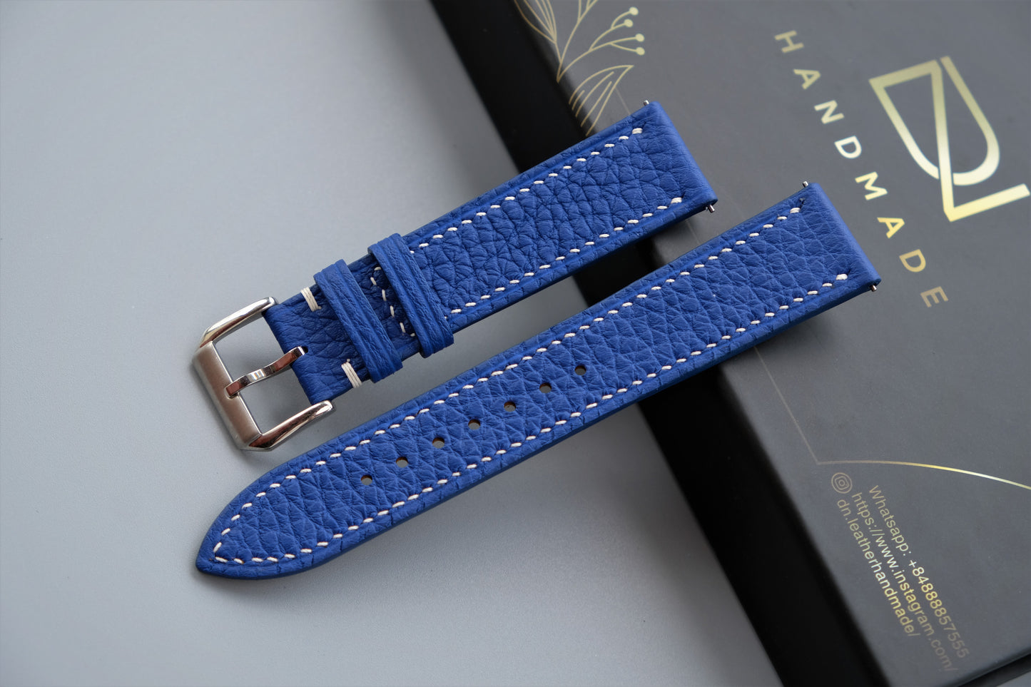 Blue TOGO Leather Watch Strap