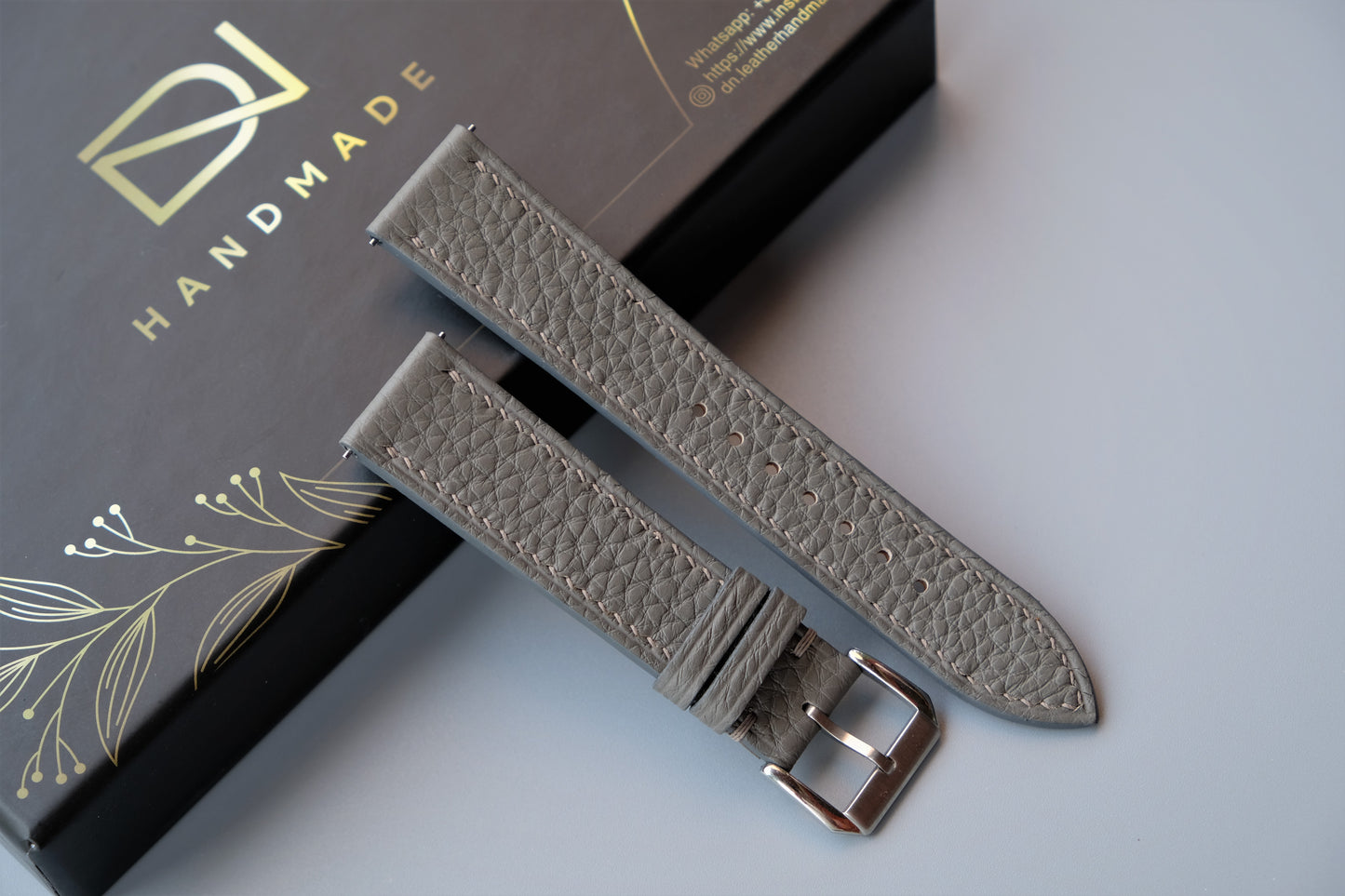 Light Gray TOGO Leather Watch Strap