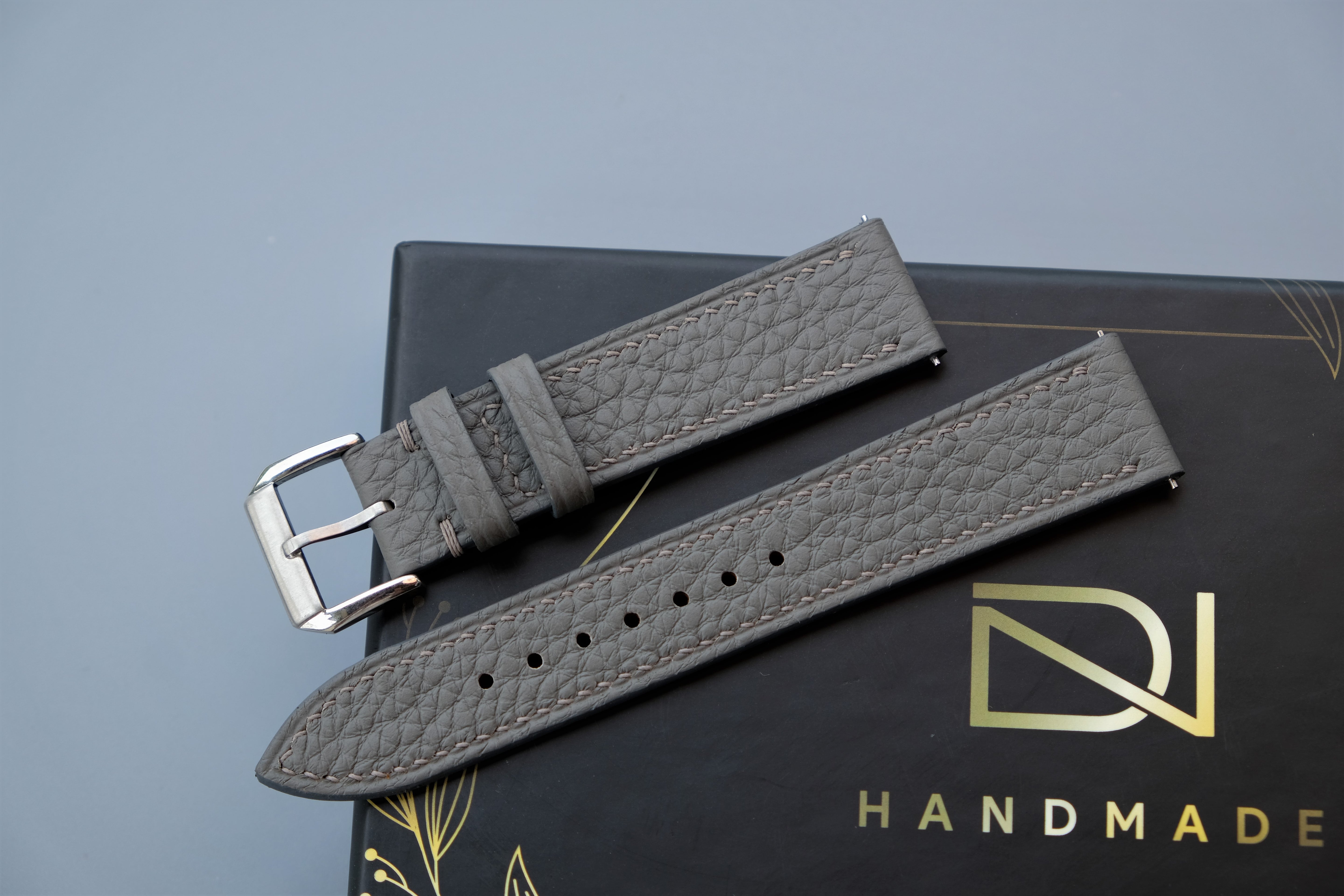 Light Gray TOGO Leather Watch Strap - Custom Sizes from 10mm to 26mm