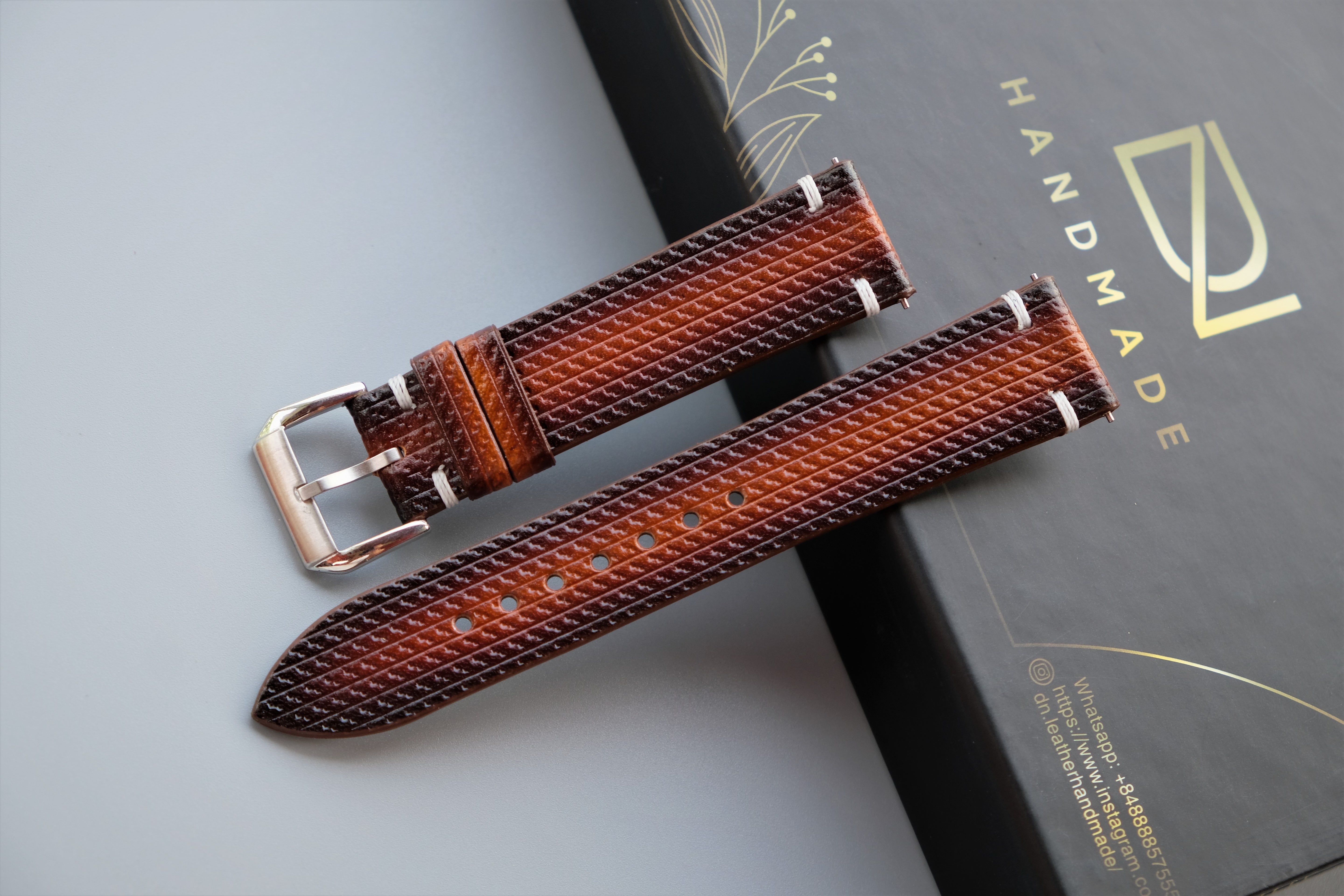 Light Brown Veg-Tan Leather Watch Strap