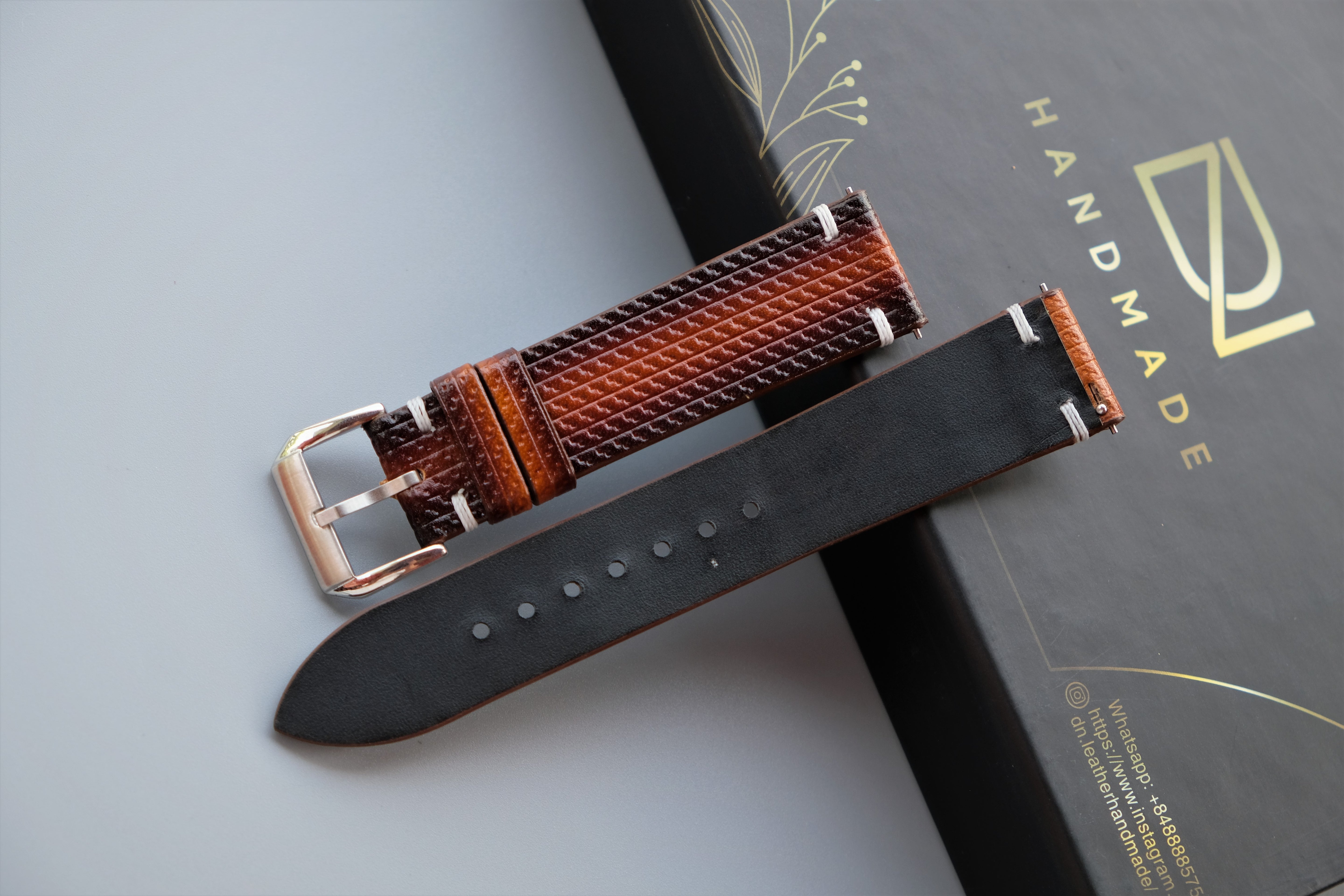 Light Brown Veg-Tan Leather Watch Strap