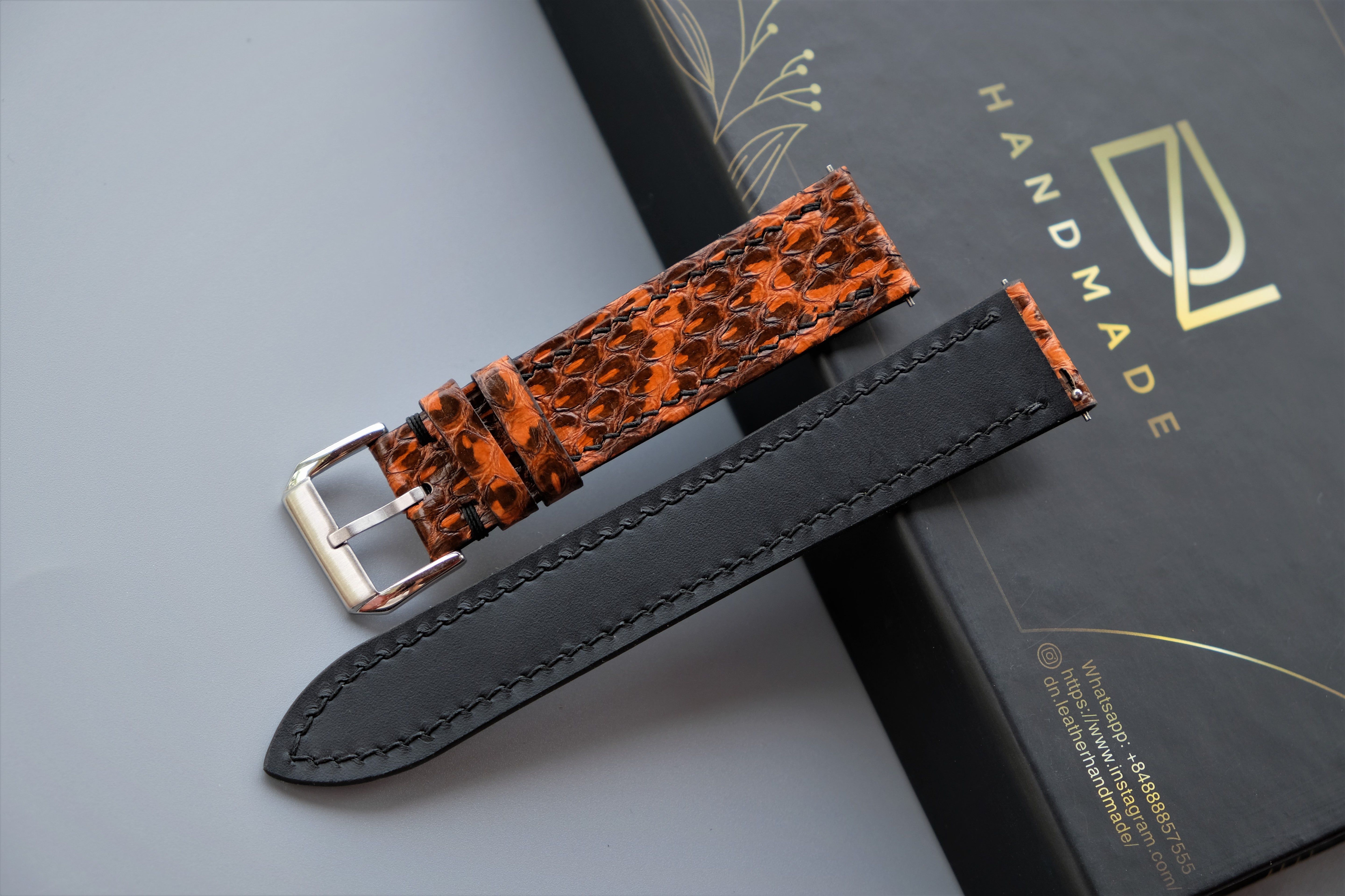 Snakeskin Leather Watch Strap