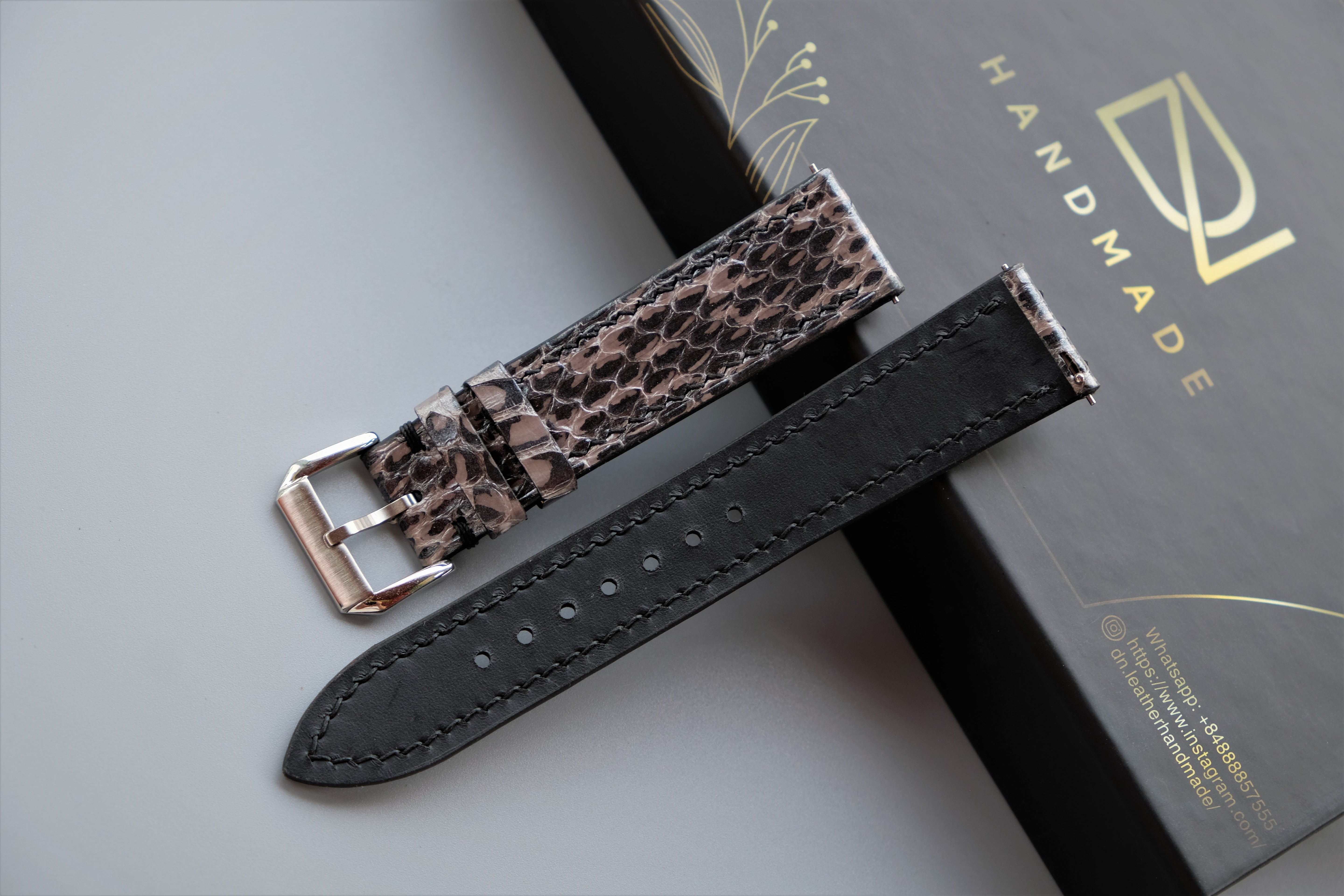 Snakeskin Leather Watch Strap