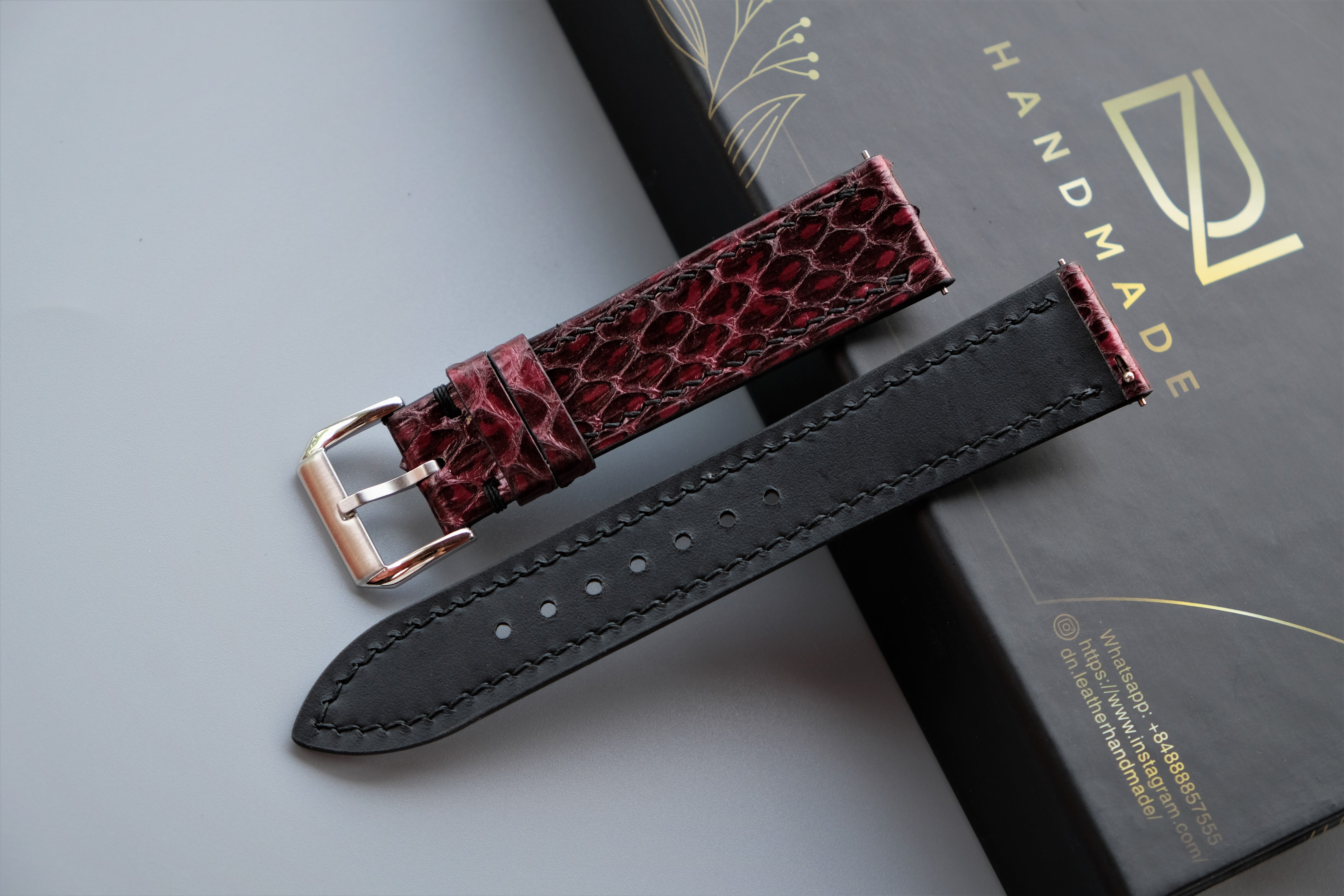 Snakeskin Leather Watch Strap