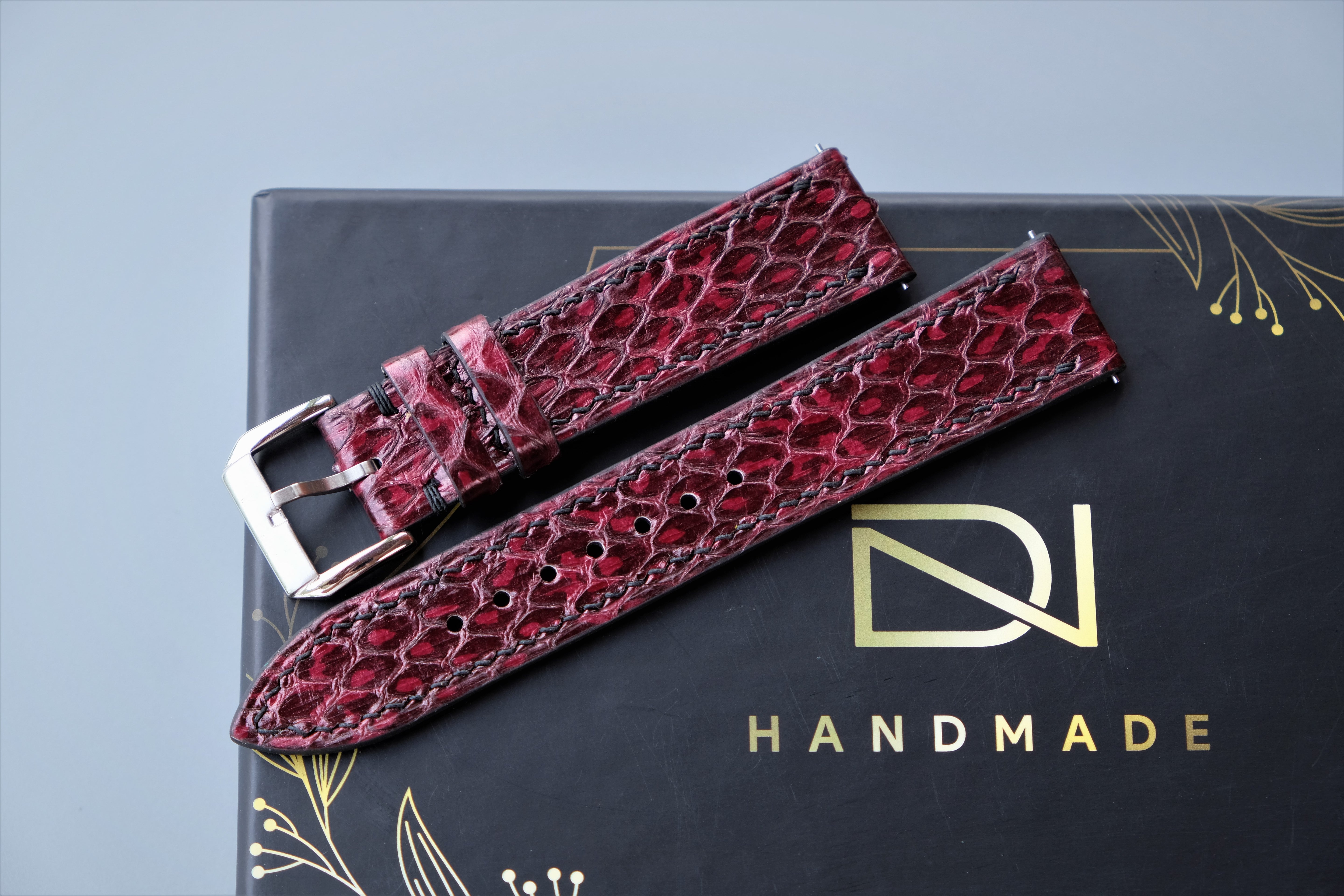 Snakeskin Leather Watch Strap