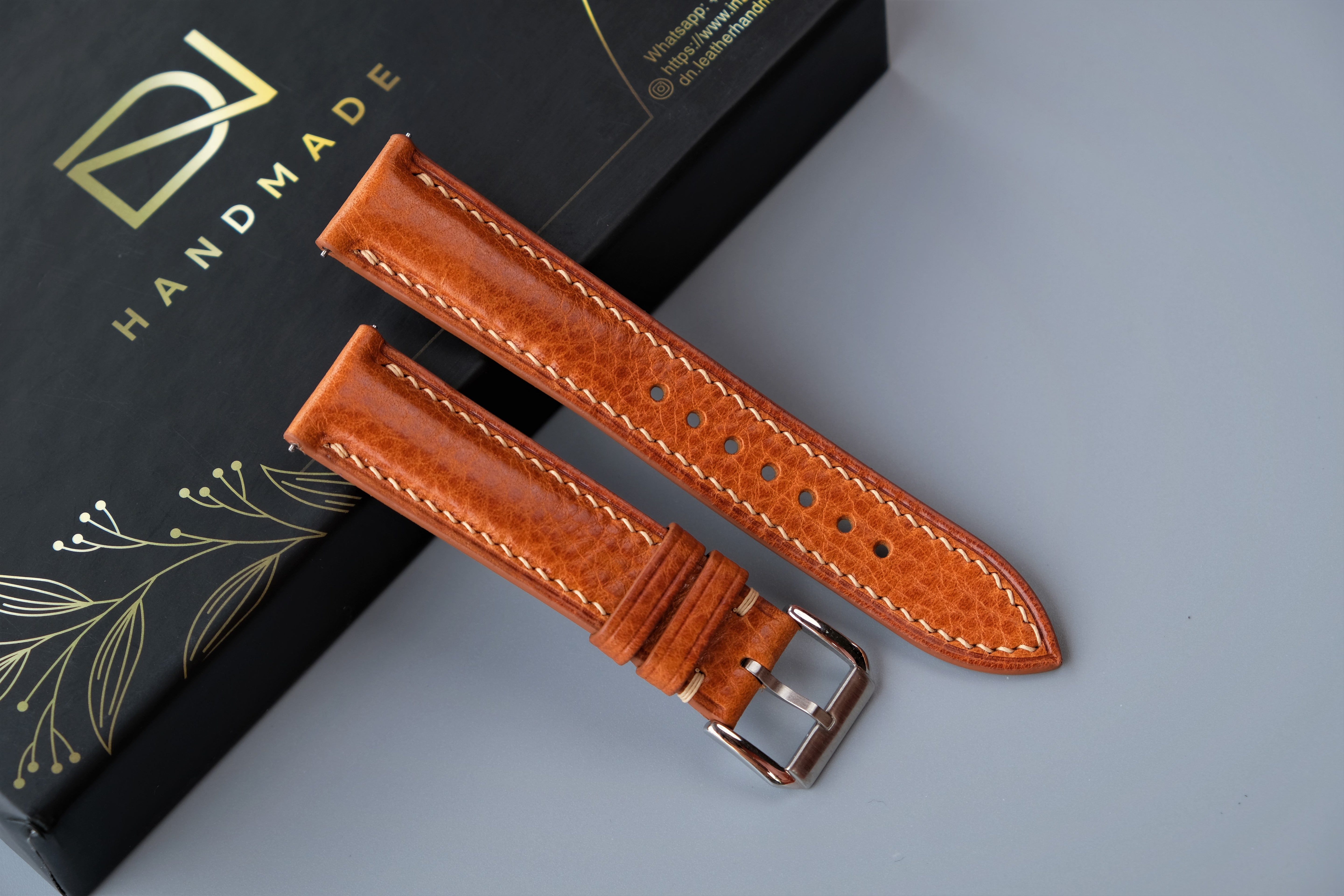 Light Brown MBOX LUX Leather Watch Strap