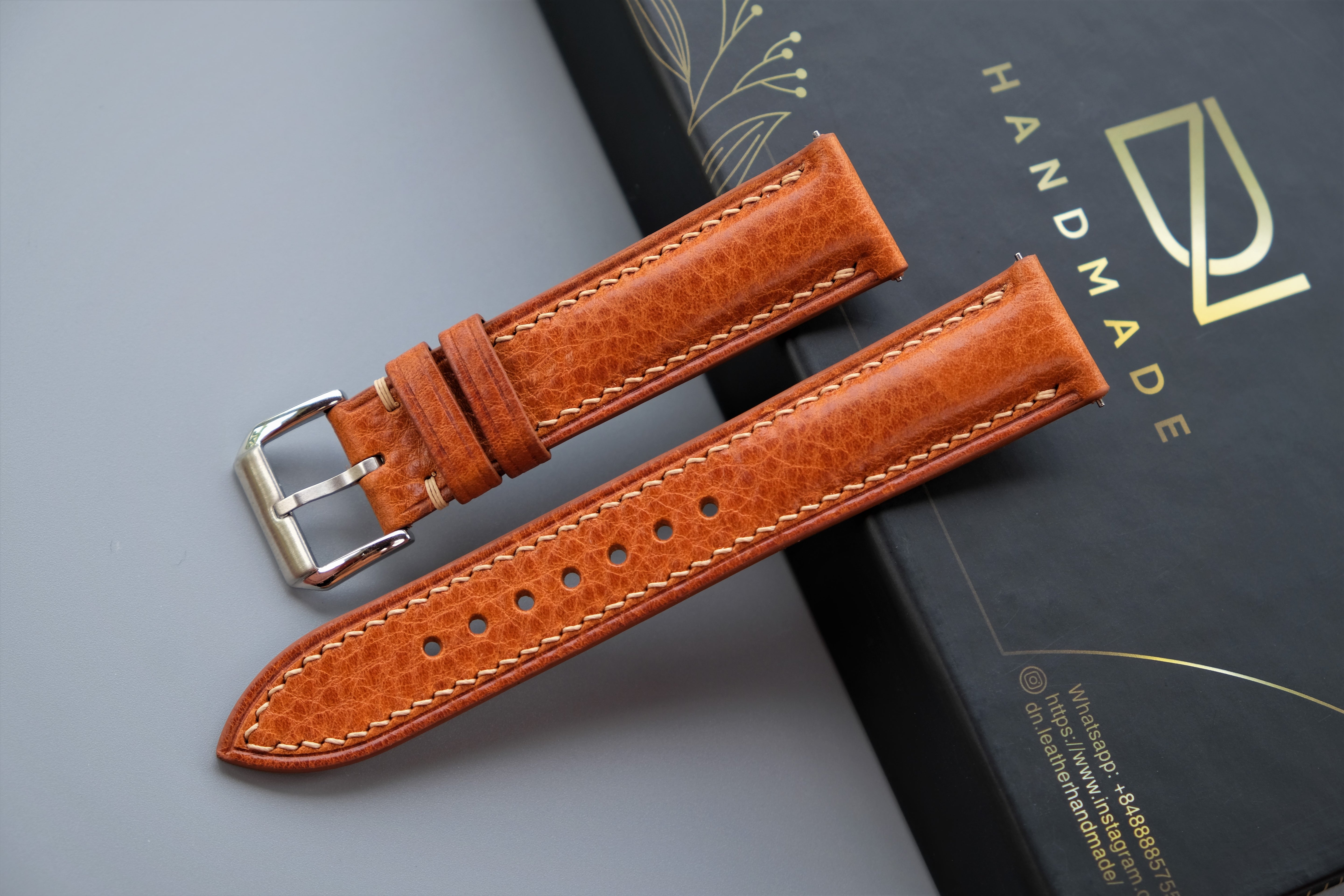 Light Brown MBOX LUX Leather Watch Strap