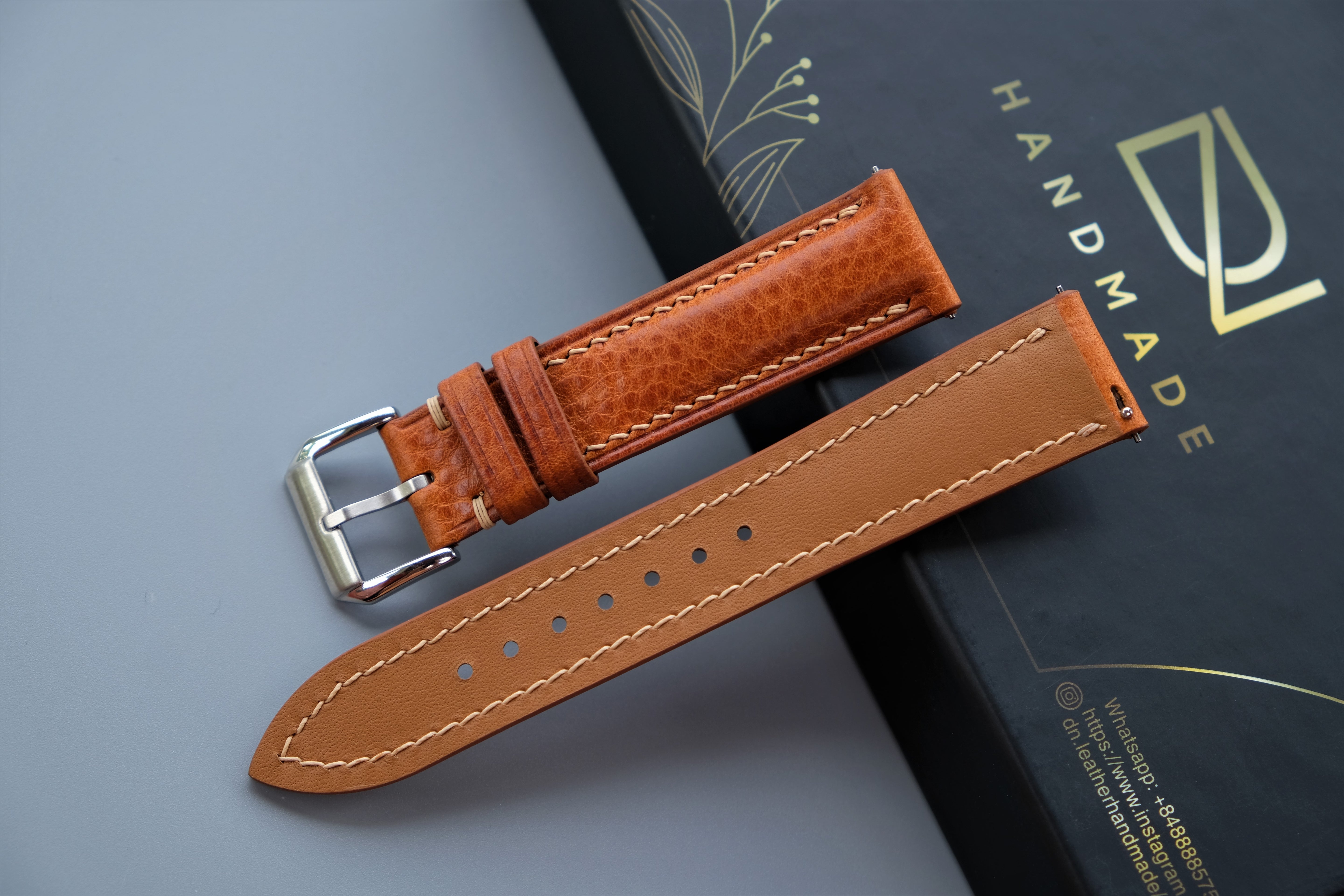 Light Brown MBOX LUX Leather Watch Strap