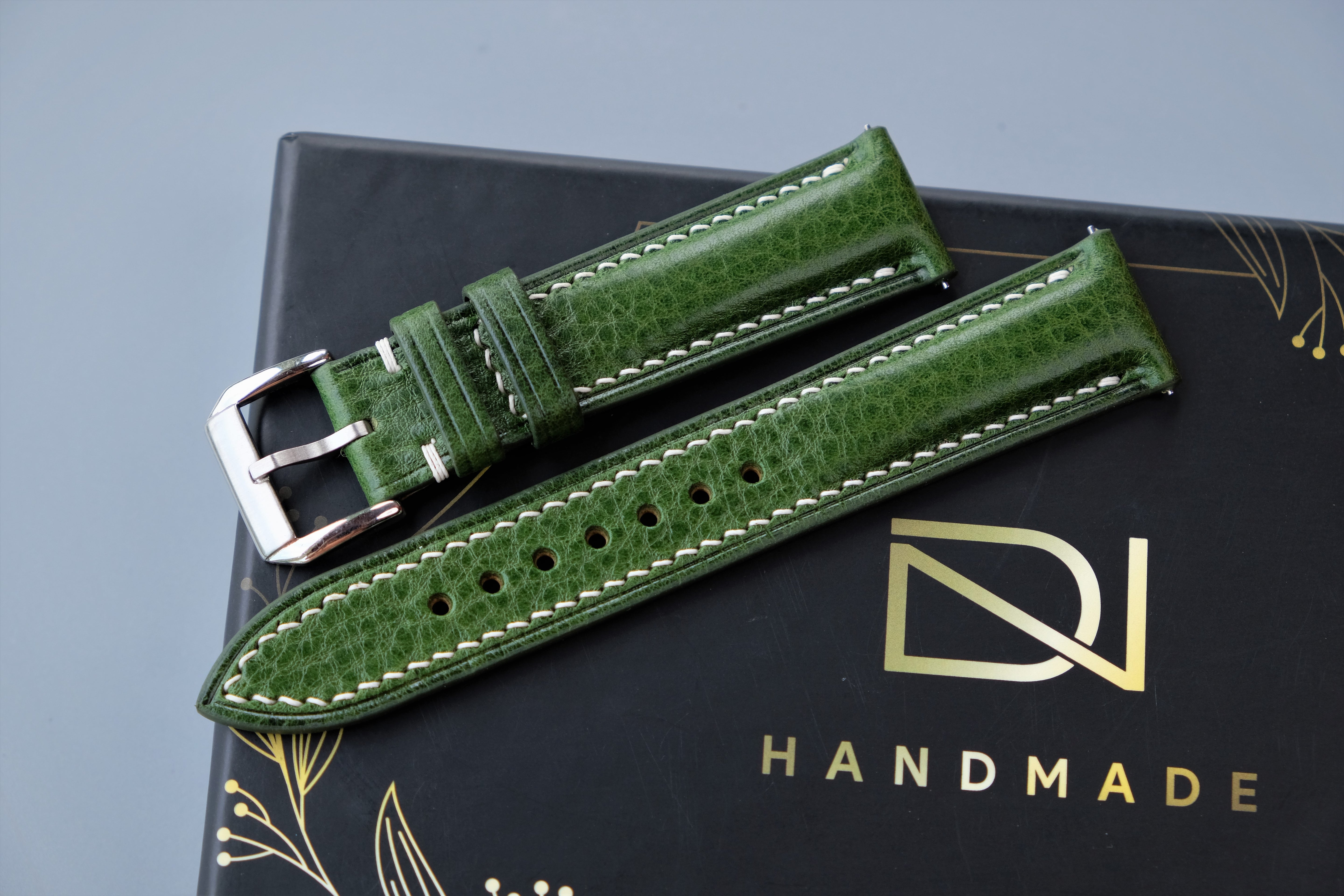 Green MBOX LUX Leather Watch Strap
