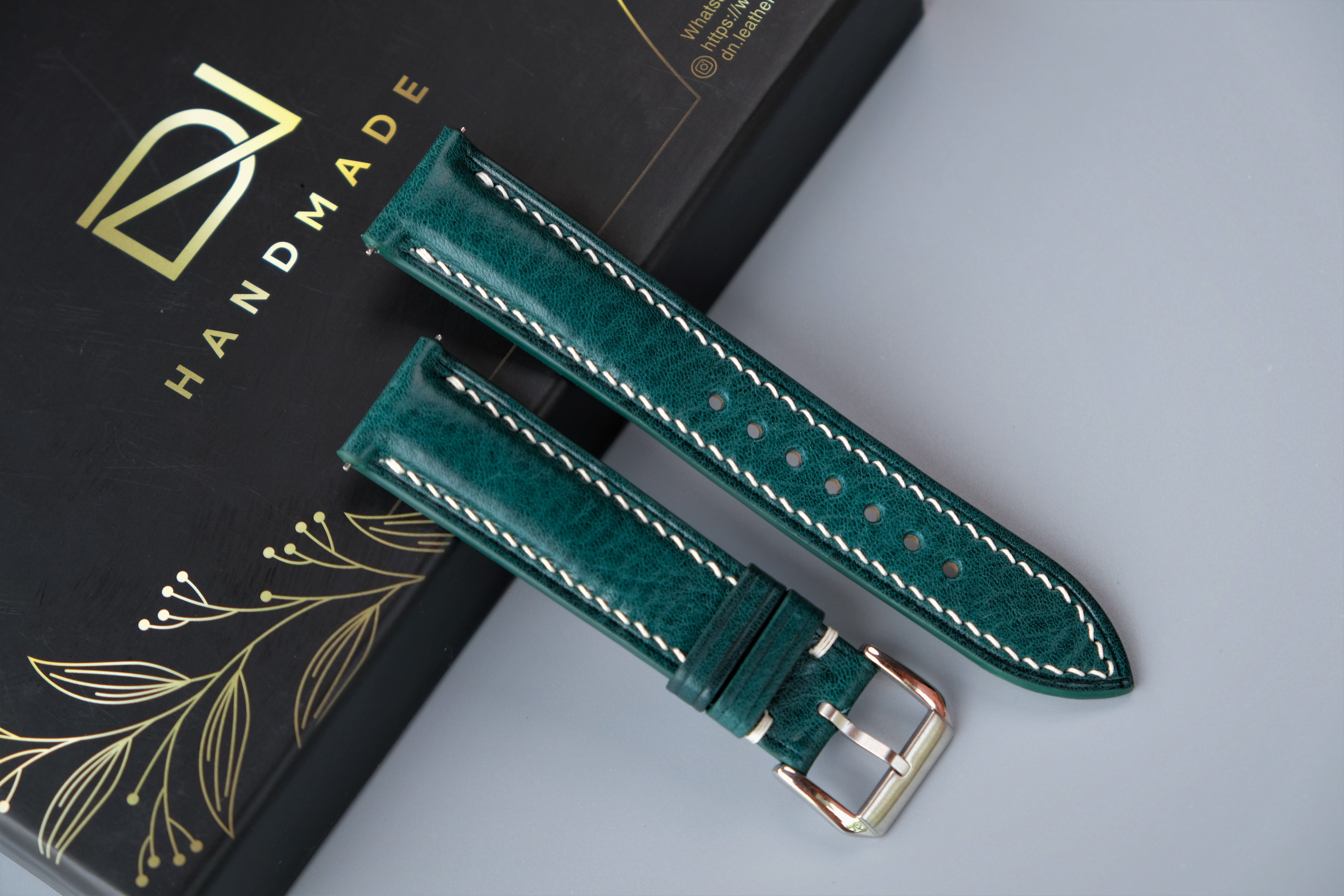 Jade Green MBOX LUX Leather Watch Strap