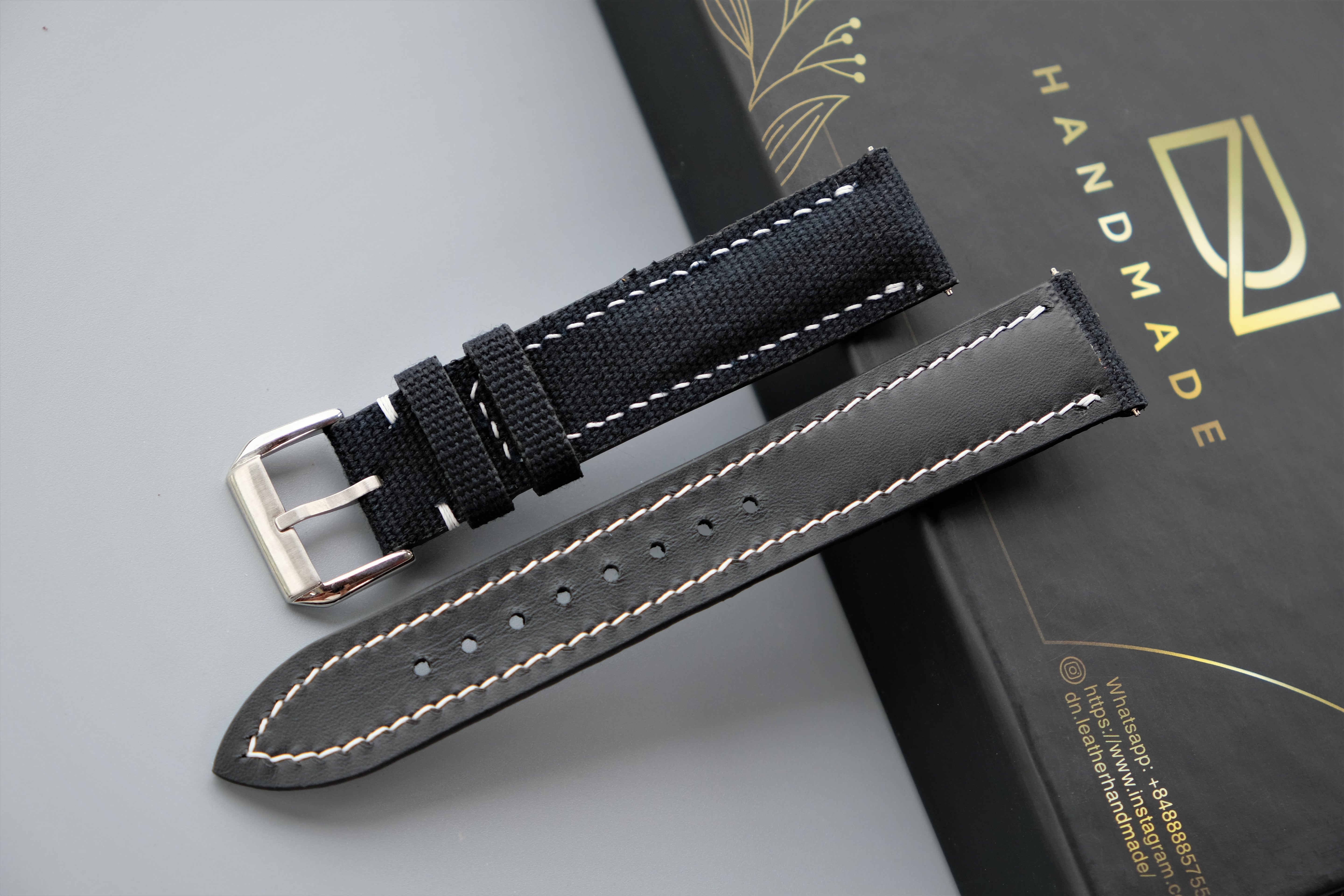 Black Canvas Watch Strap