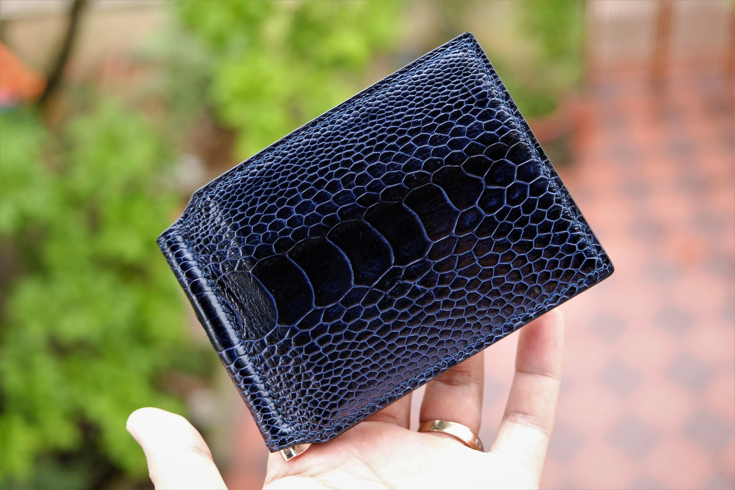 The Money Clip Is Handmade 100% from high quality ostrich foot skin