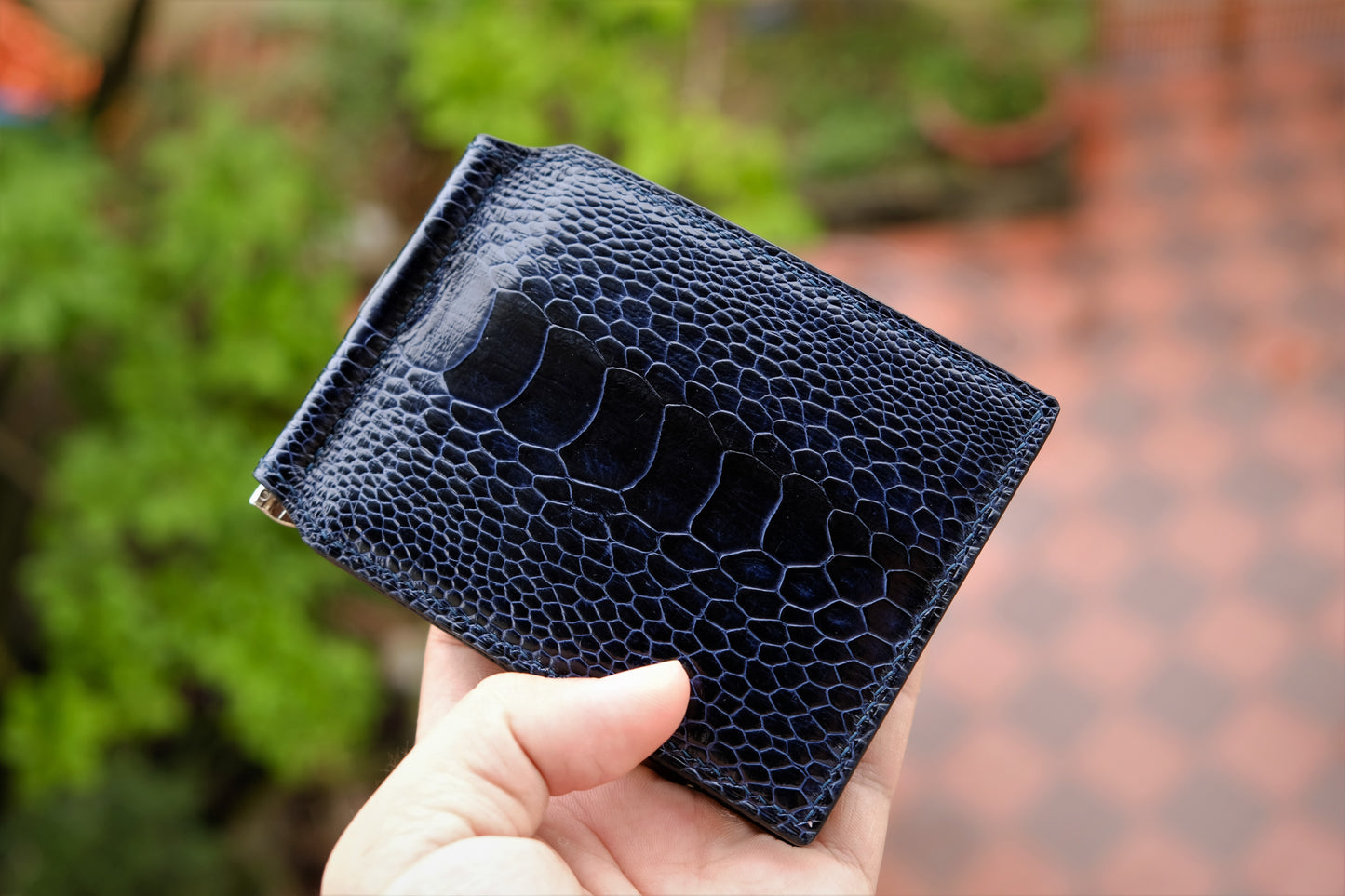 The Money Clip Is Handmade 100% from high quality ostrich foot skin