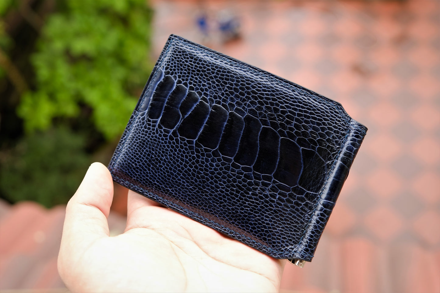 The Money Clip Is Handmade 100% from high quality ostrich foot skin