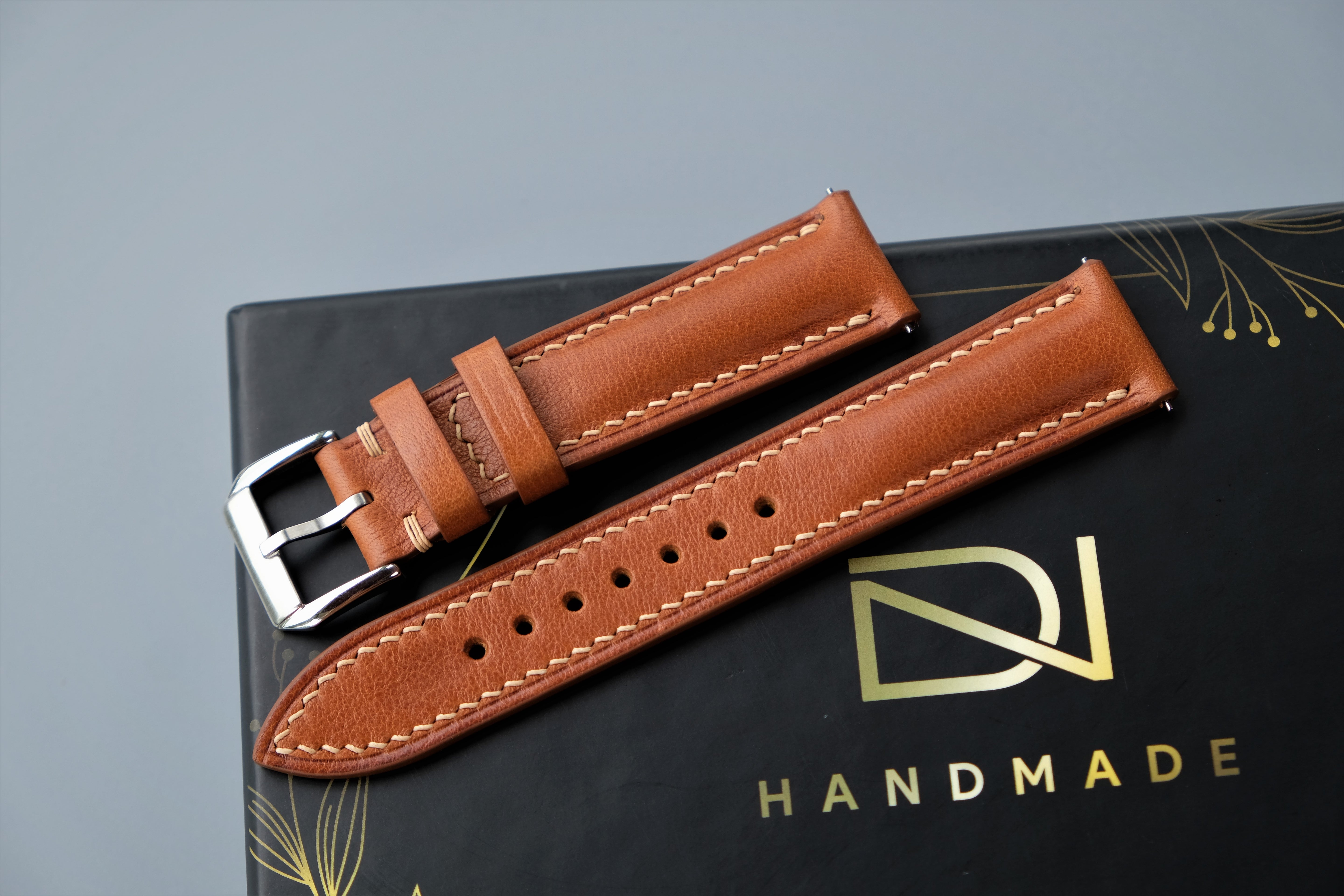 Gold Vachetta Calf Leather Watch Strap – Custom Sizes 10mm to 26mm