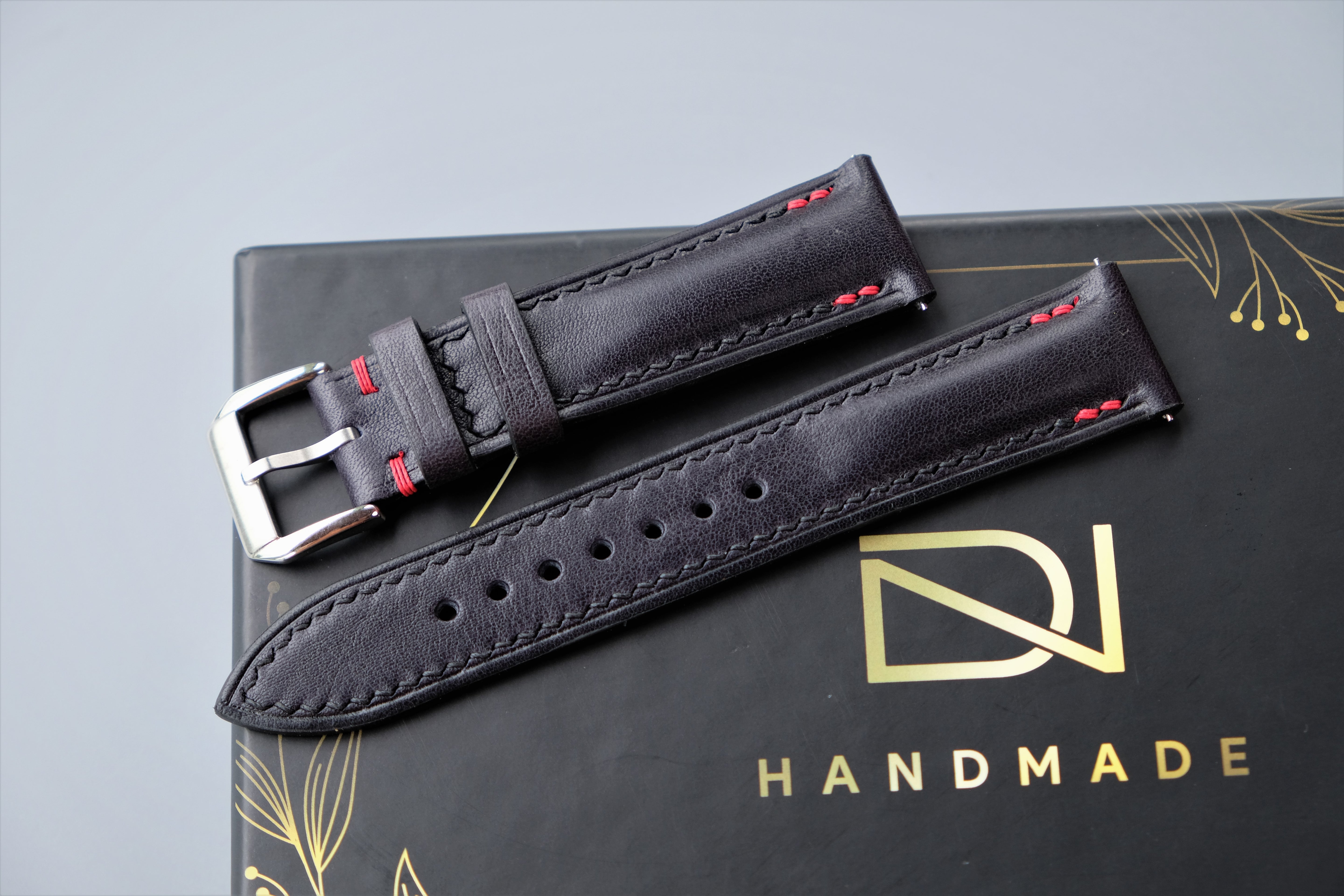 Dark Blue Vachetta Calf Leather Watch Strap – Custom Sizes 10mm to 26mm