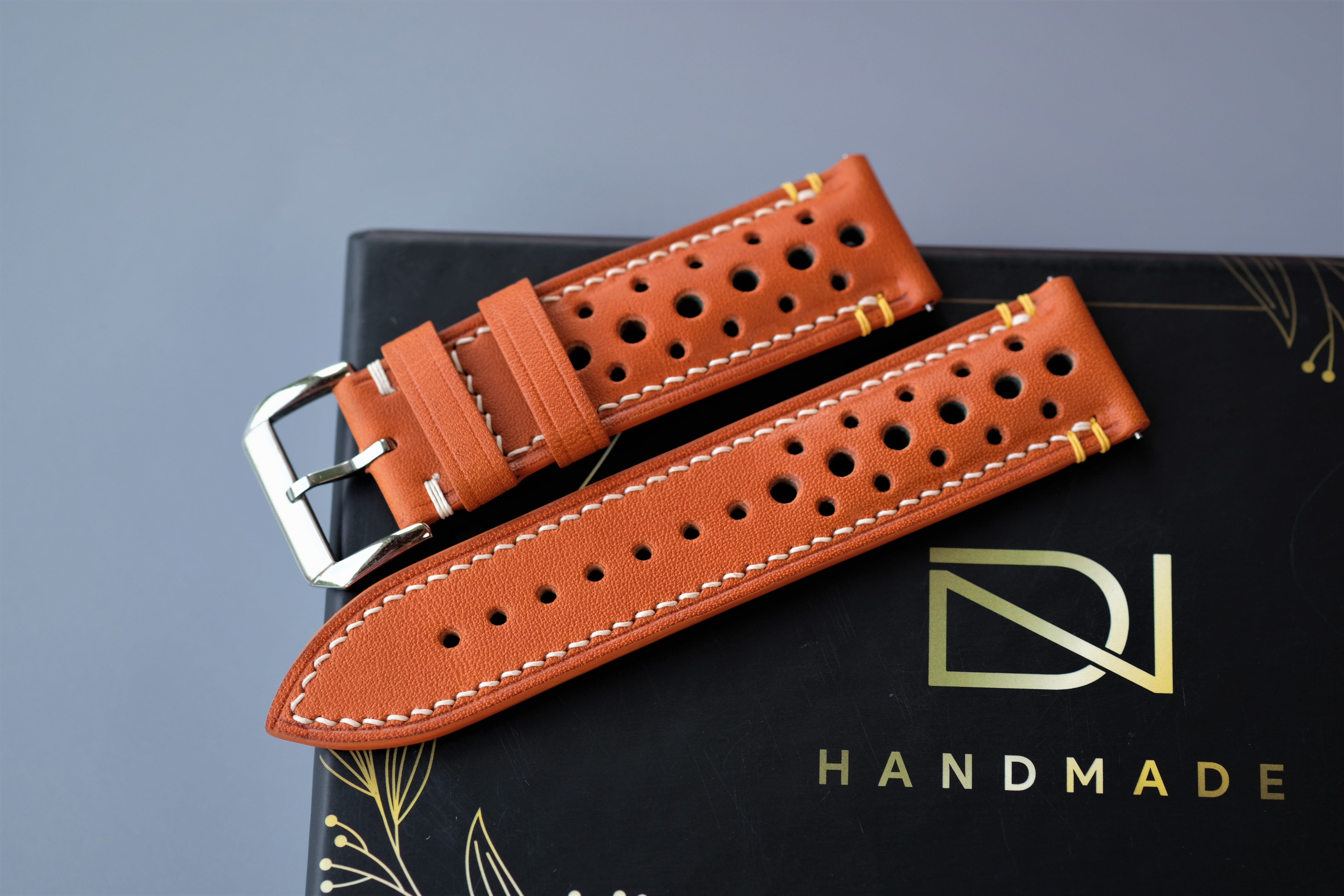 Rally Light Orange BUTTERO Leather Watch Strap